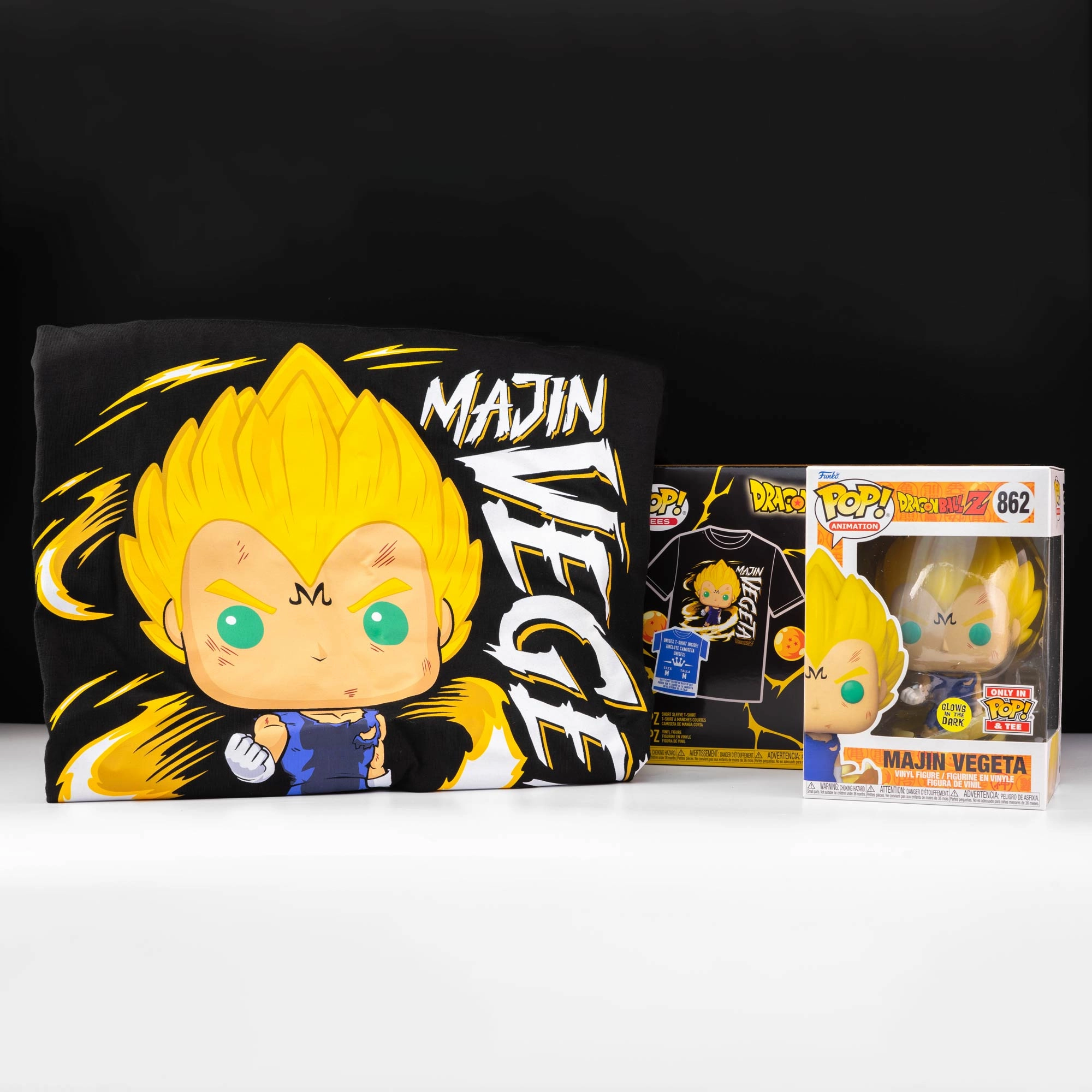 Dragon Ball Z Majin Vegeta (Glow in the Dark) Pop! Vinyl and Tee Set