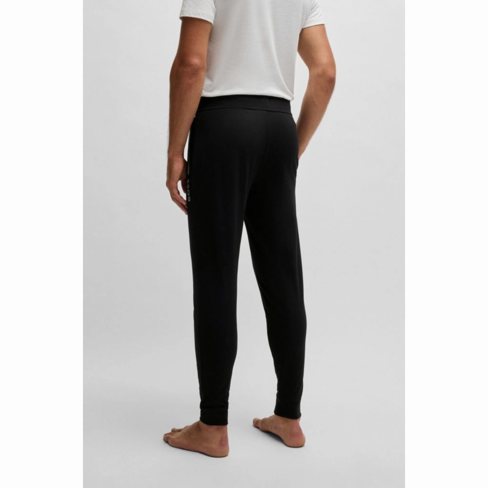 Drawcord tracksuit bottoms in cotton terry with logo print