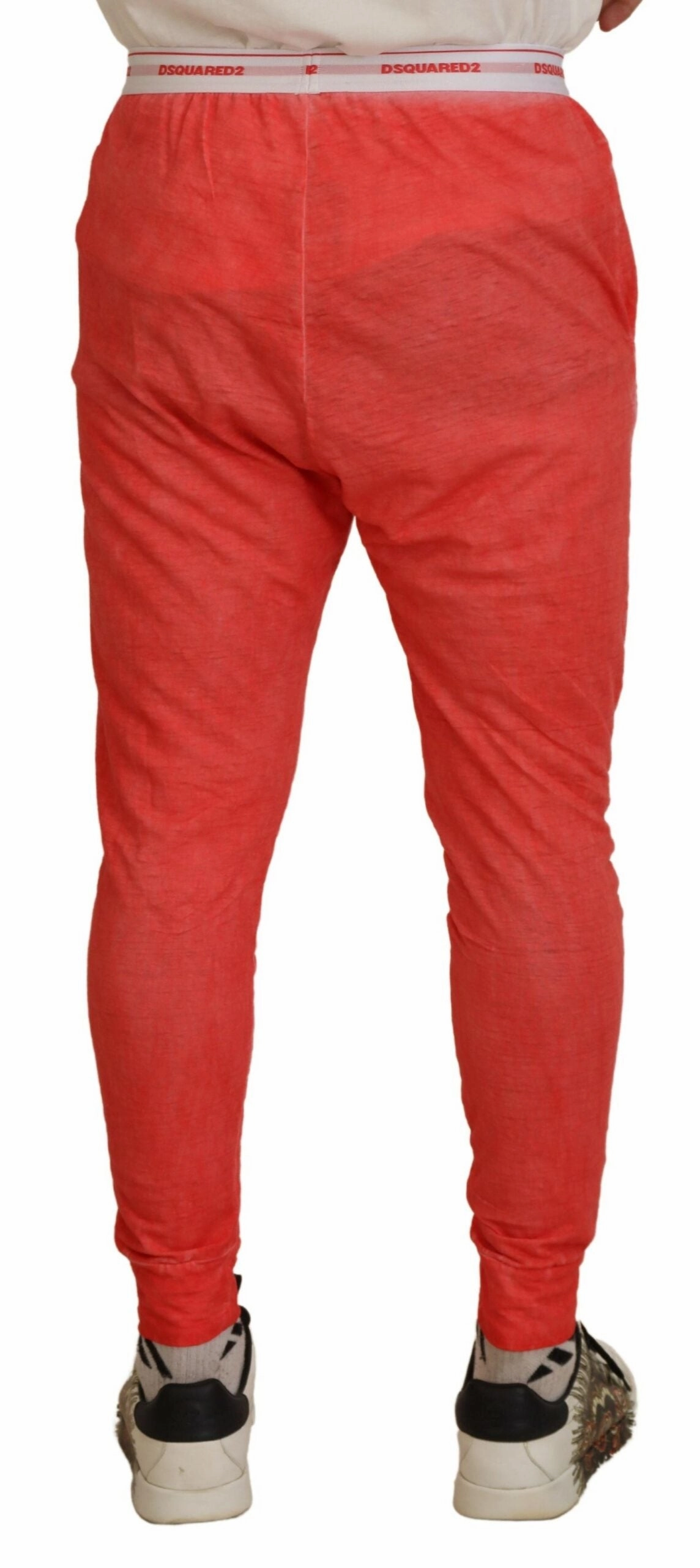 Dsqua  Cotton Elastic Waist Logo Men Men's Pants