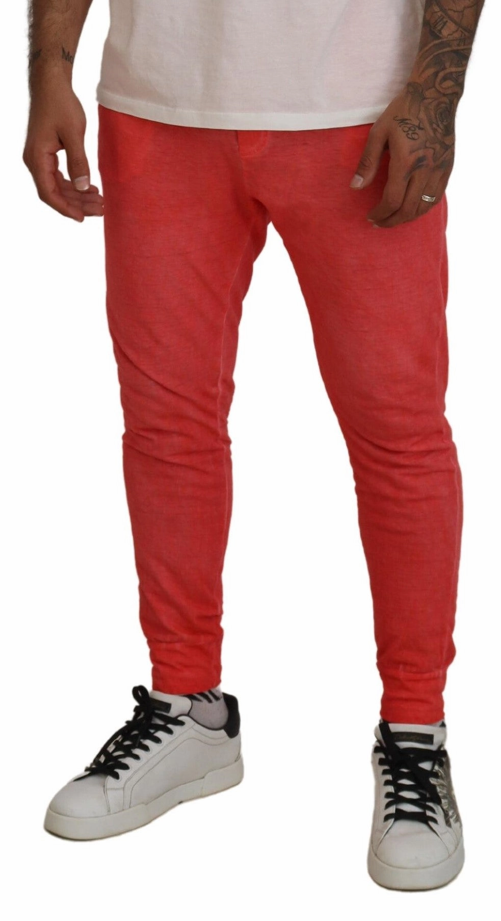 Dsqua  Cotton Elastic Waist Logo Men Men's Pants