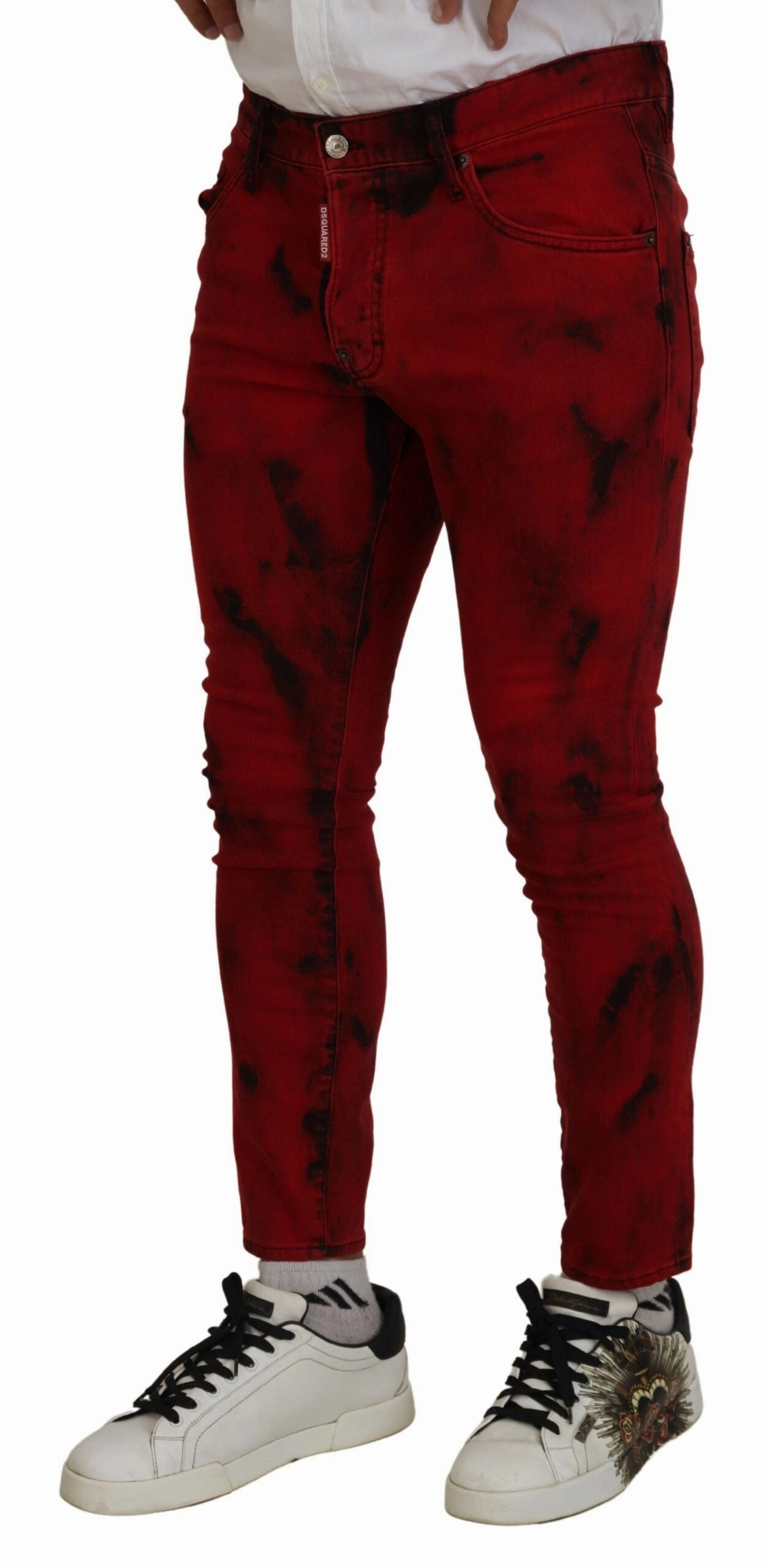 Dsqua  Cotton Tie Dye Skinny Casual blue Men's Jeans