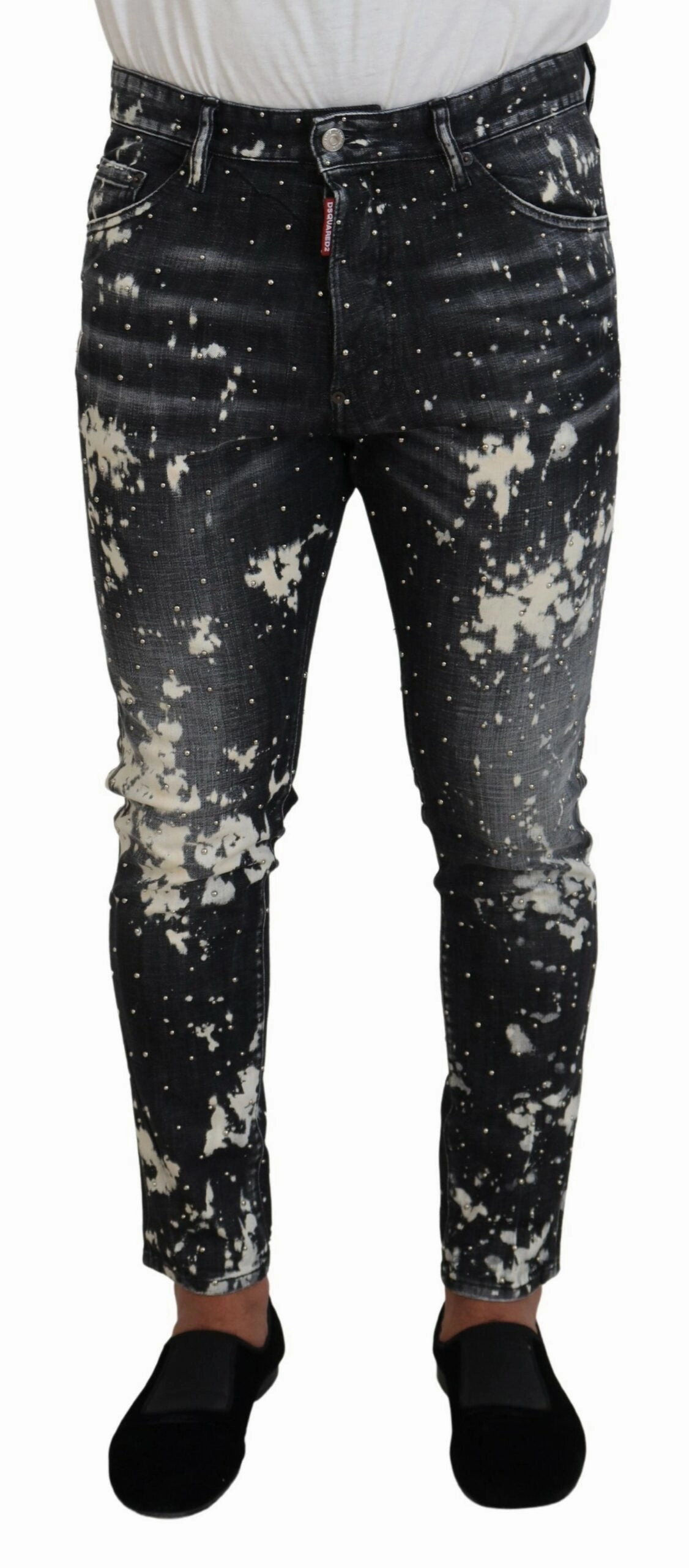 Dsqua  Wash  Splash Print Skinny blue Men's Jeans