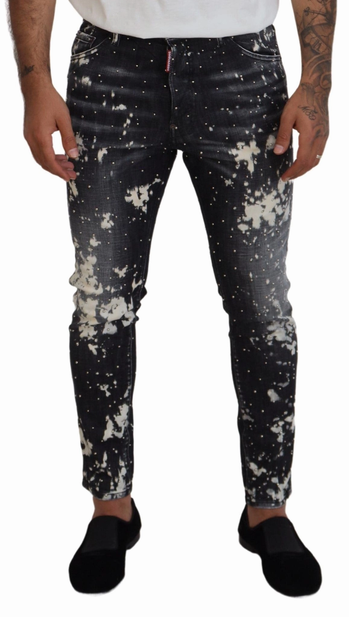 Dsqua  Wash  Splash Print Skinny blue Men's Jeans
