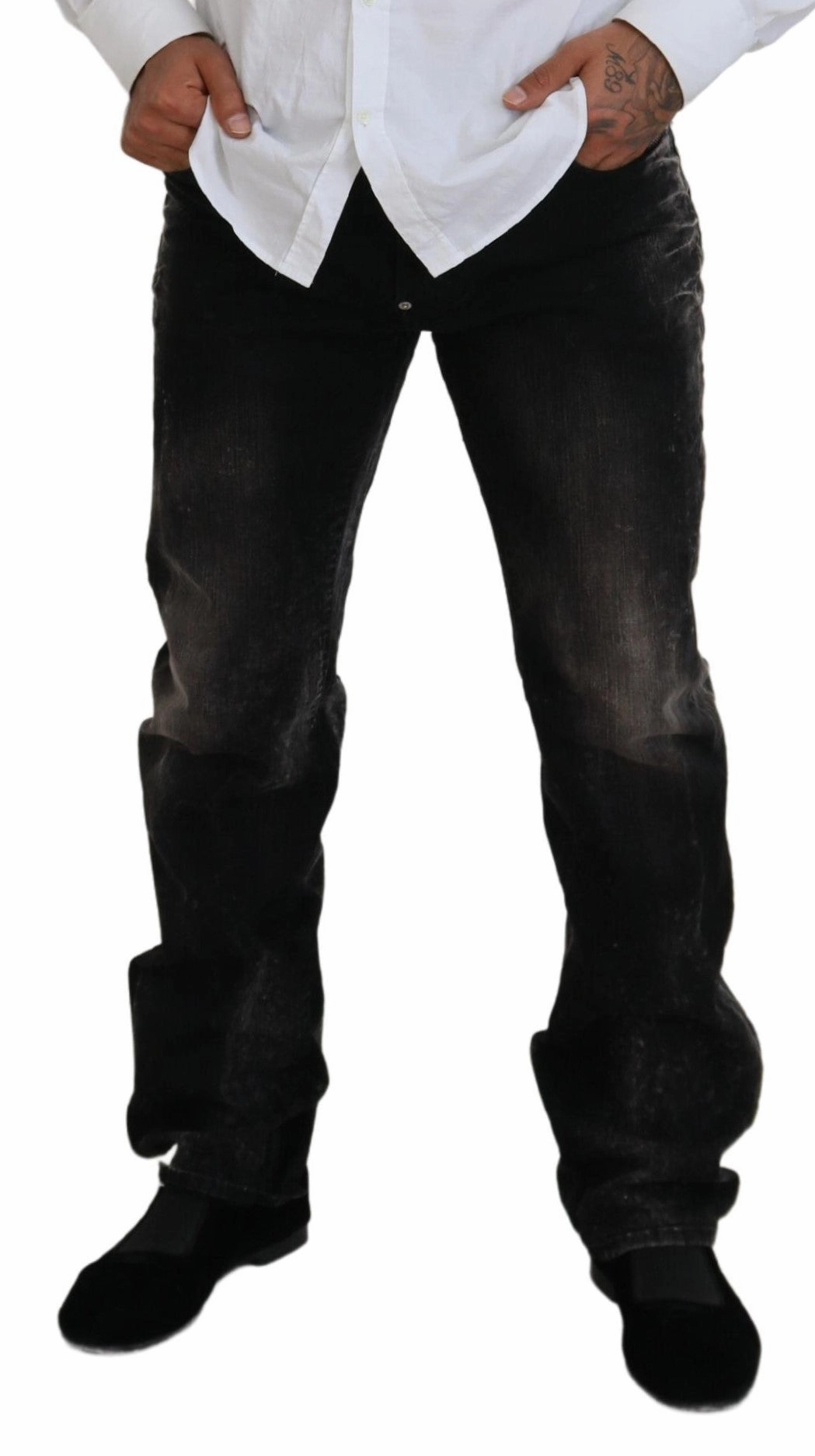 Dsqua  Washed Cotton Straight Fit Casual blue Men's Jeans