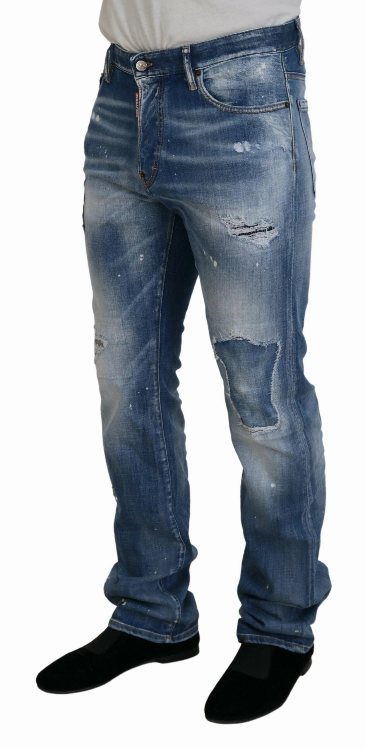 Dsqua  Washed Tatte Straight Fit Casual  Men's Jeans