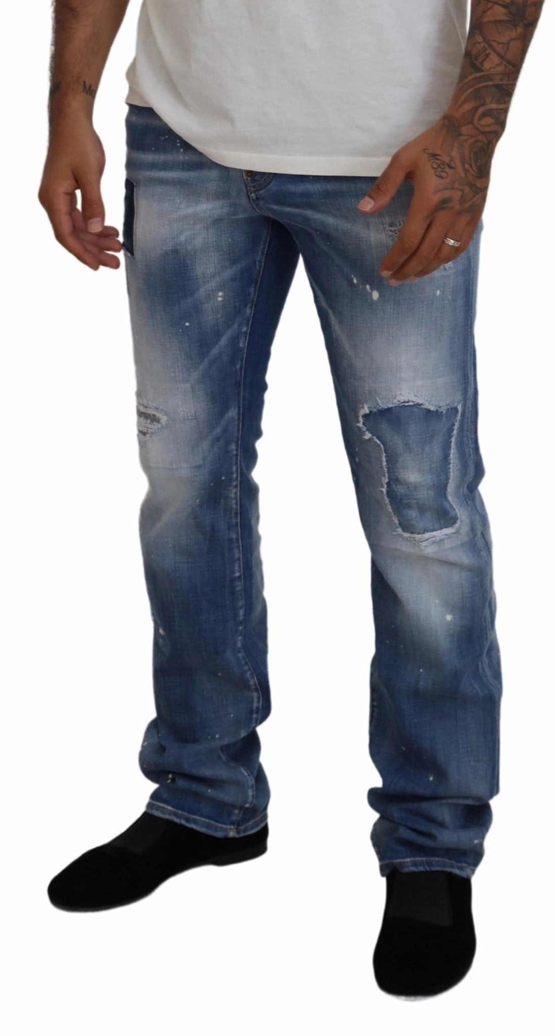 Dsqua  Washed Tatte Straight Fit Casual  Men's Jeans