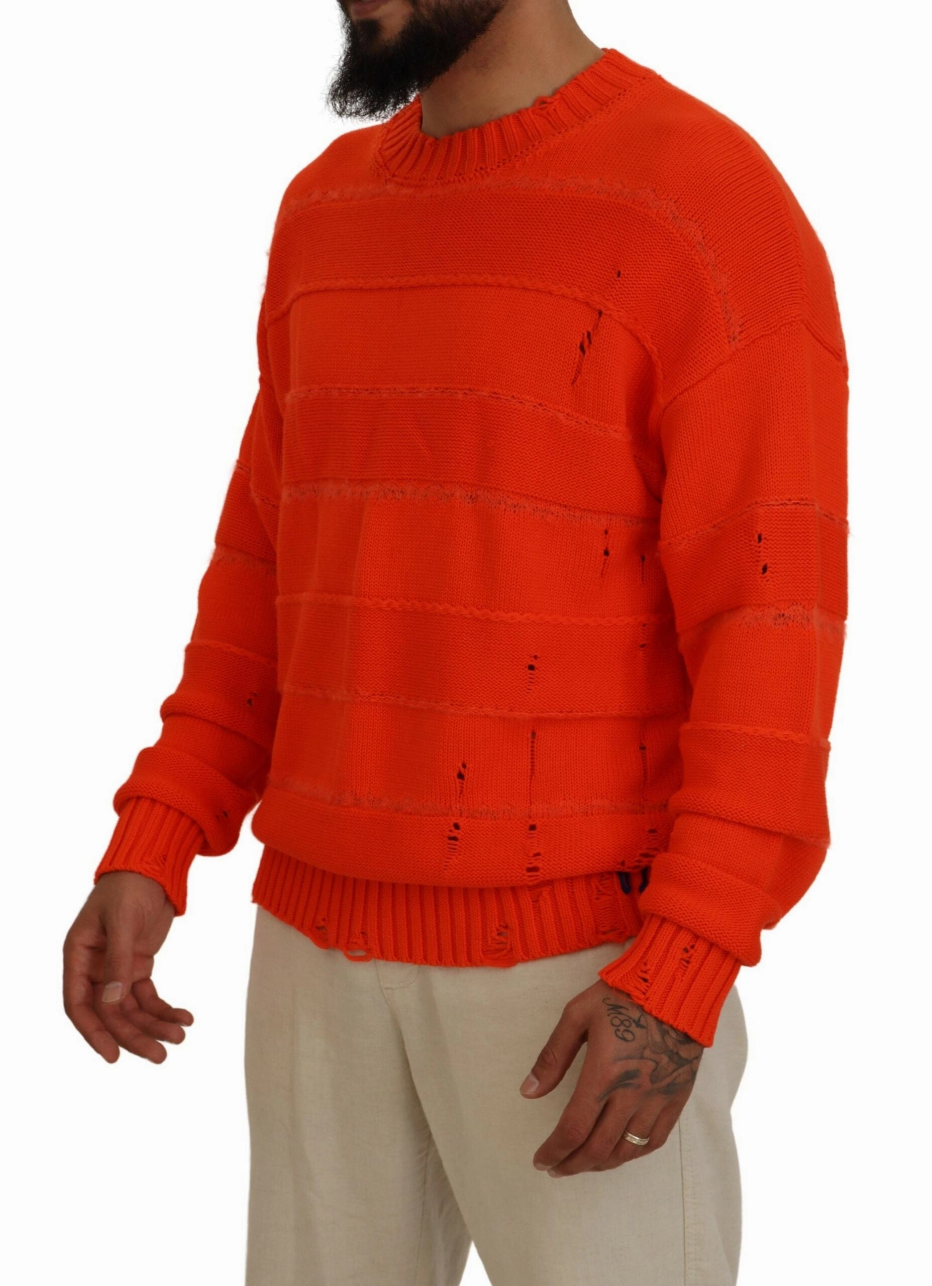 Dsquared2 Cotton Long Sleeves Men Pullover Men's Sweater (Pre-Owned)