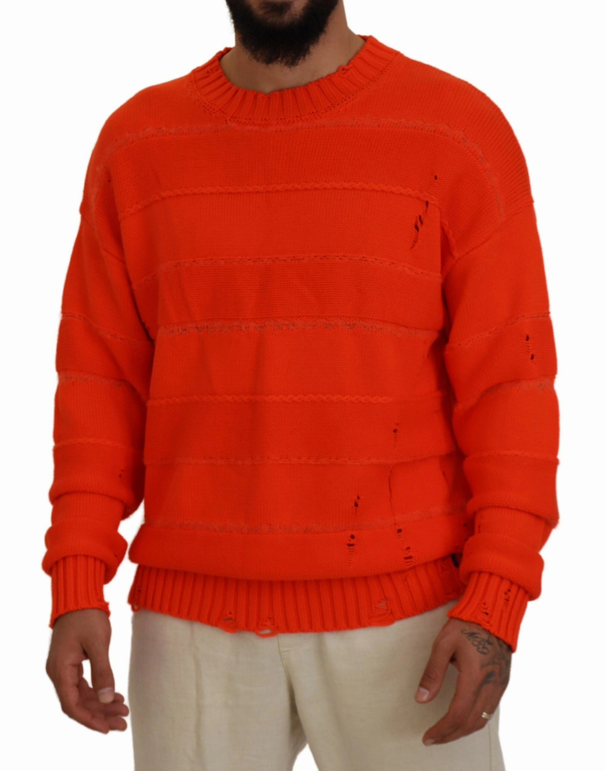 Dsquared2 Cotton Long Sleeves Men Pullover Men's Sweater (Pre-Owned)