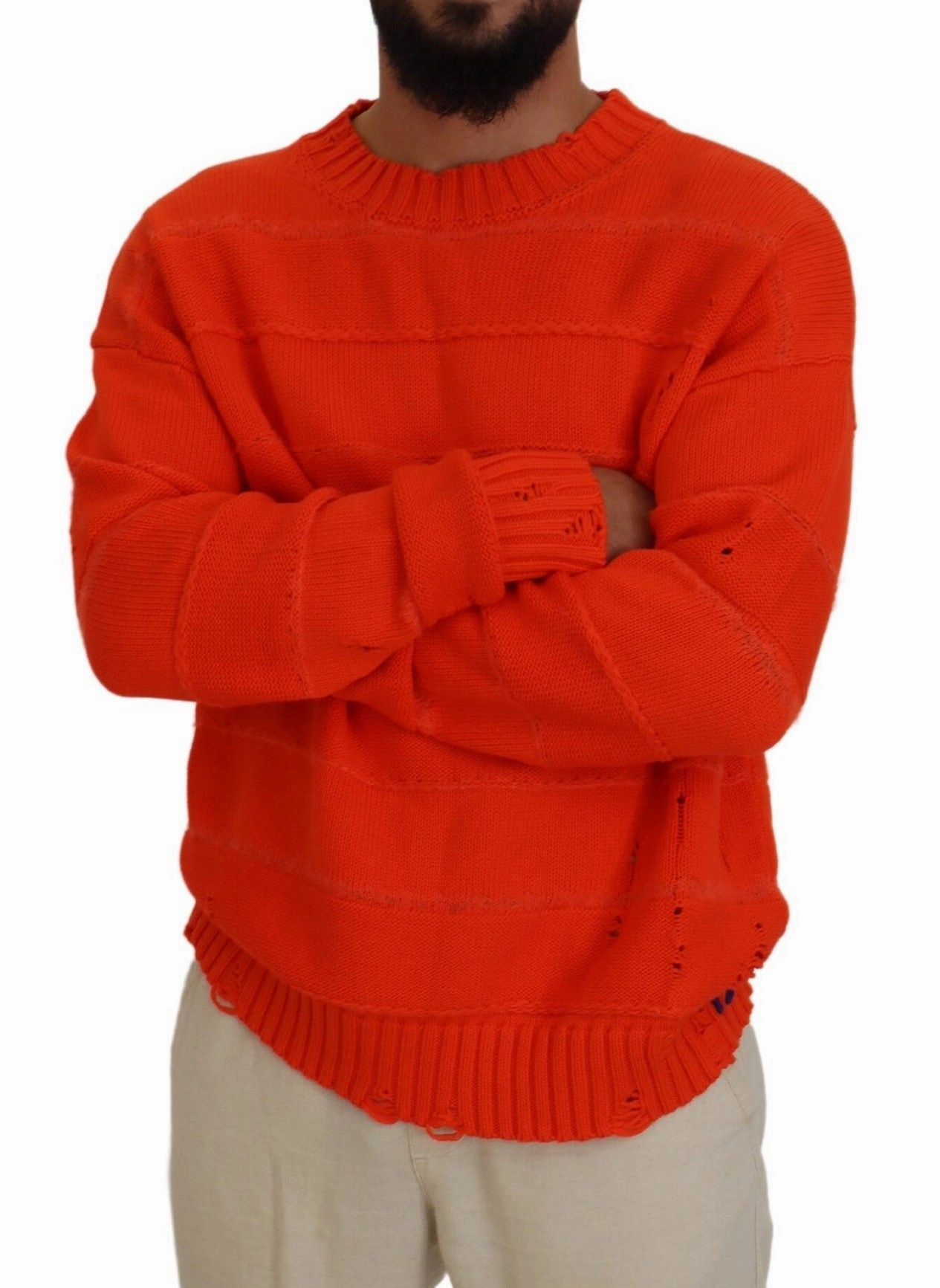 Dsquared2 Cotton Long Sleeves Men Pullover Men's Sweater (Pre-Owned)