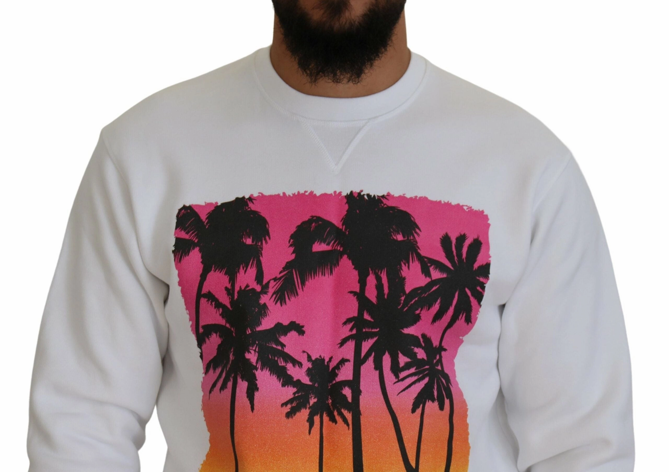 Dsquared2 Cotton Printed Long Sleeves Pullover Men's Sweater (Pre-Owned)