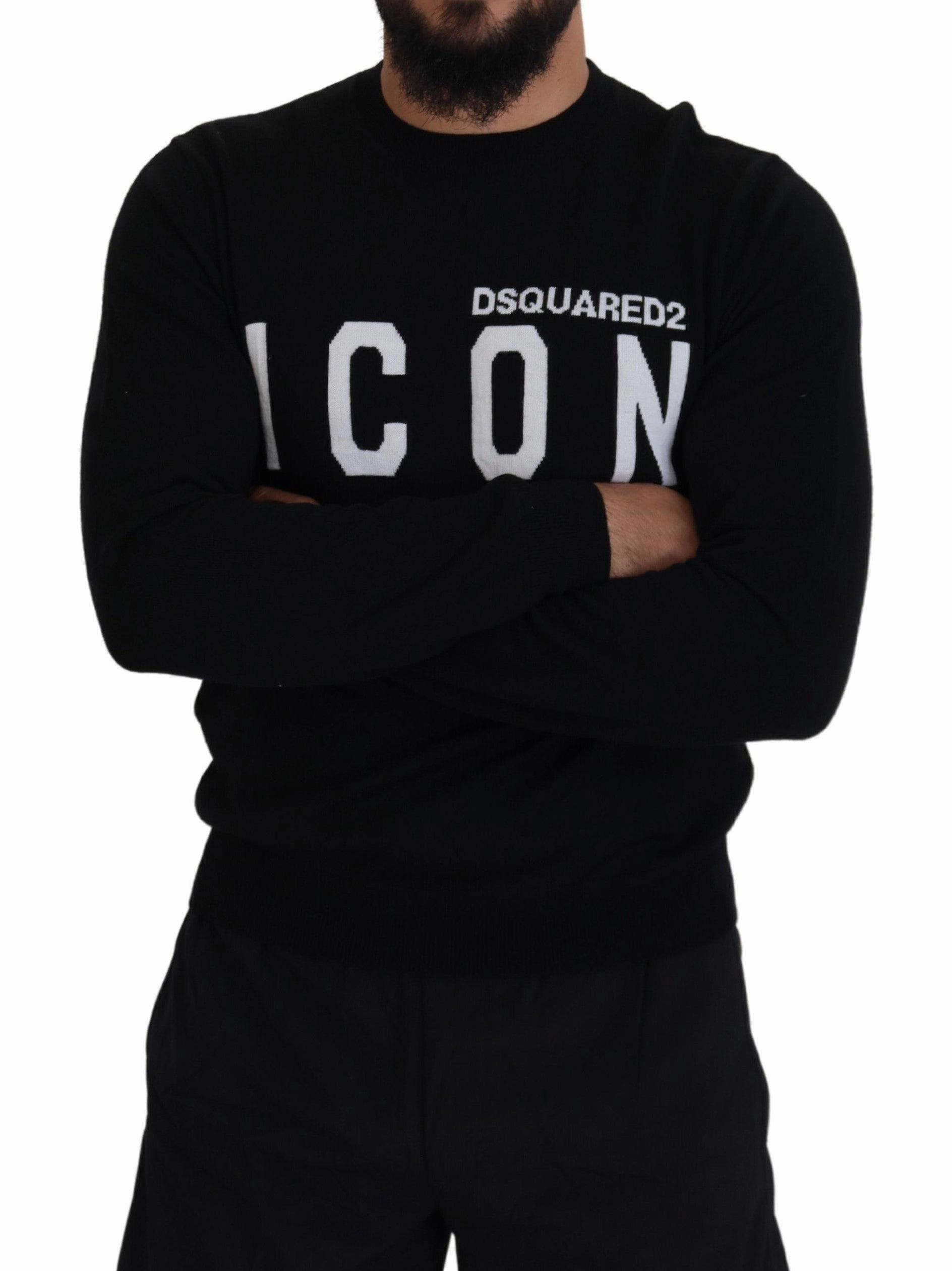 Dsquared2 Logo Print Long Sleeves Men Pullover Men's Sweater (Pre-Owned)