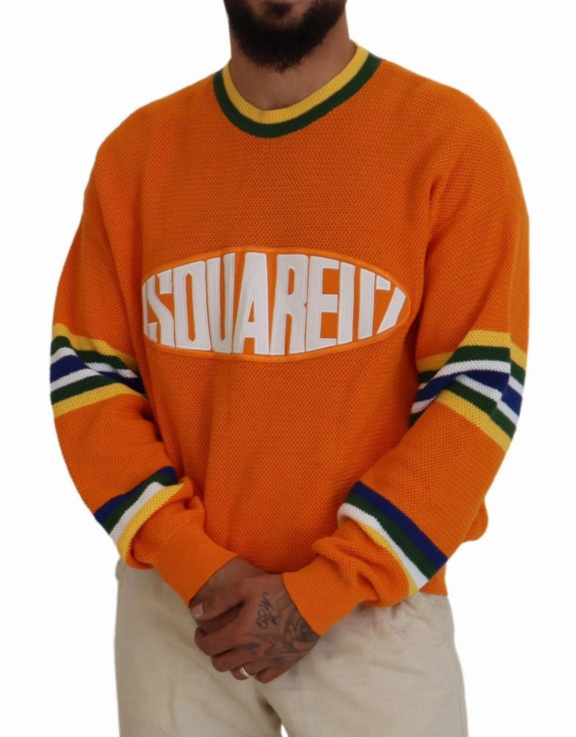 Dsquared2 Printed Long Sleeves Men Pullover Men's Sweater (Pre-Owned)
