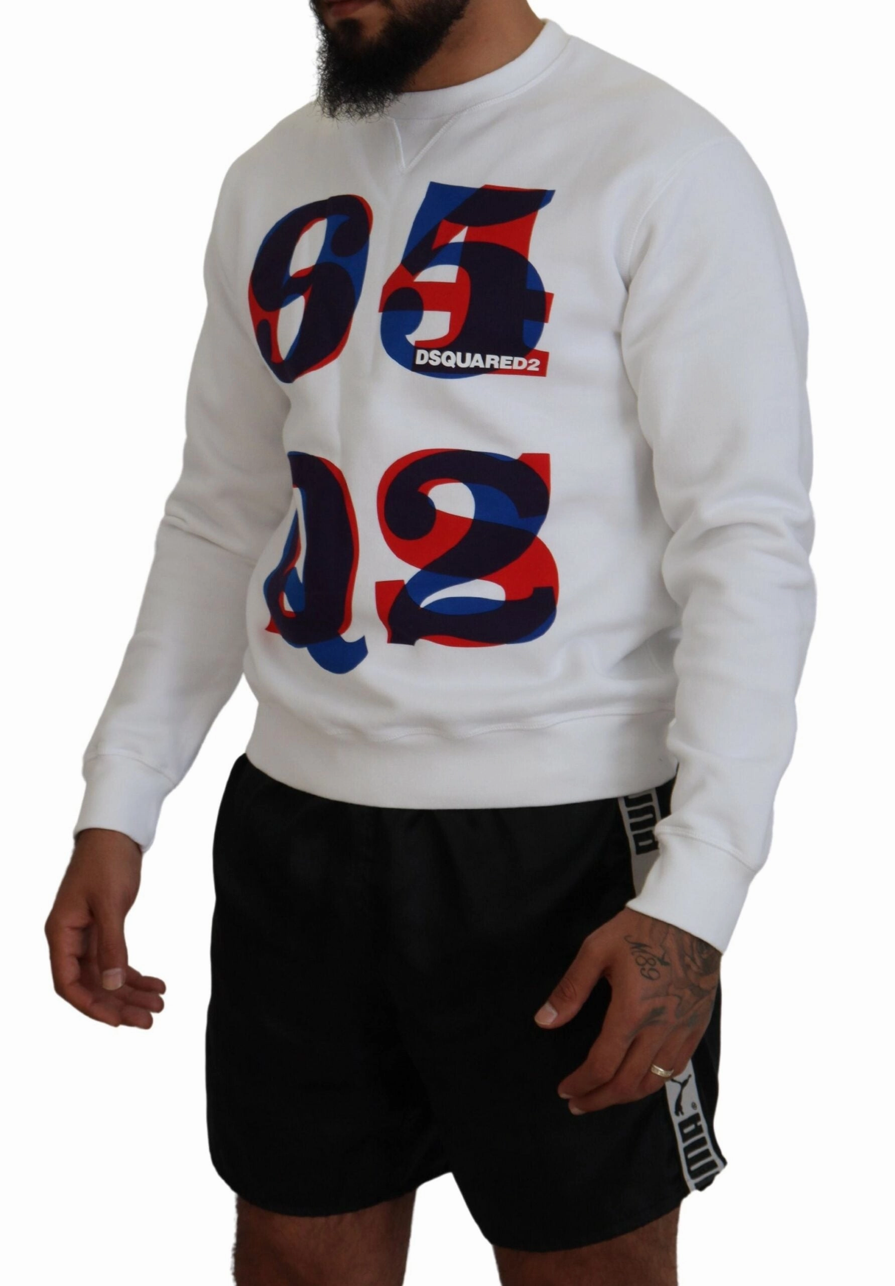 Dsquared2 Printed Long Sleeves Pullover Men's Sweater (Pre-Owned)