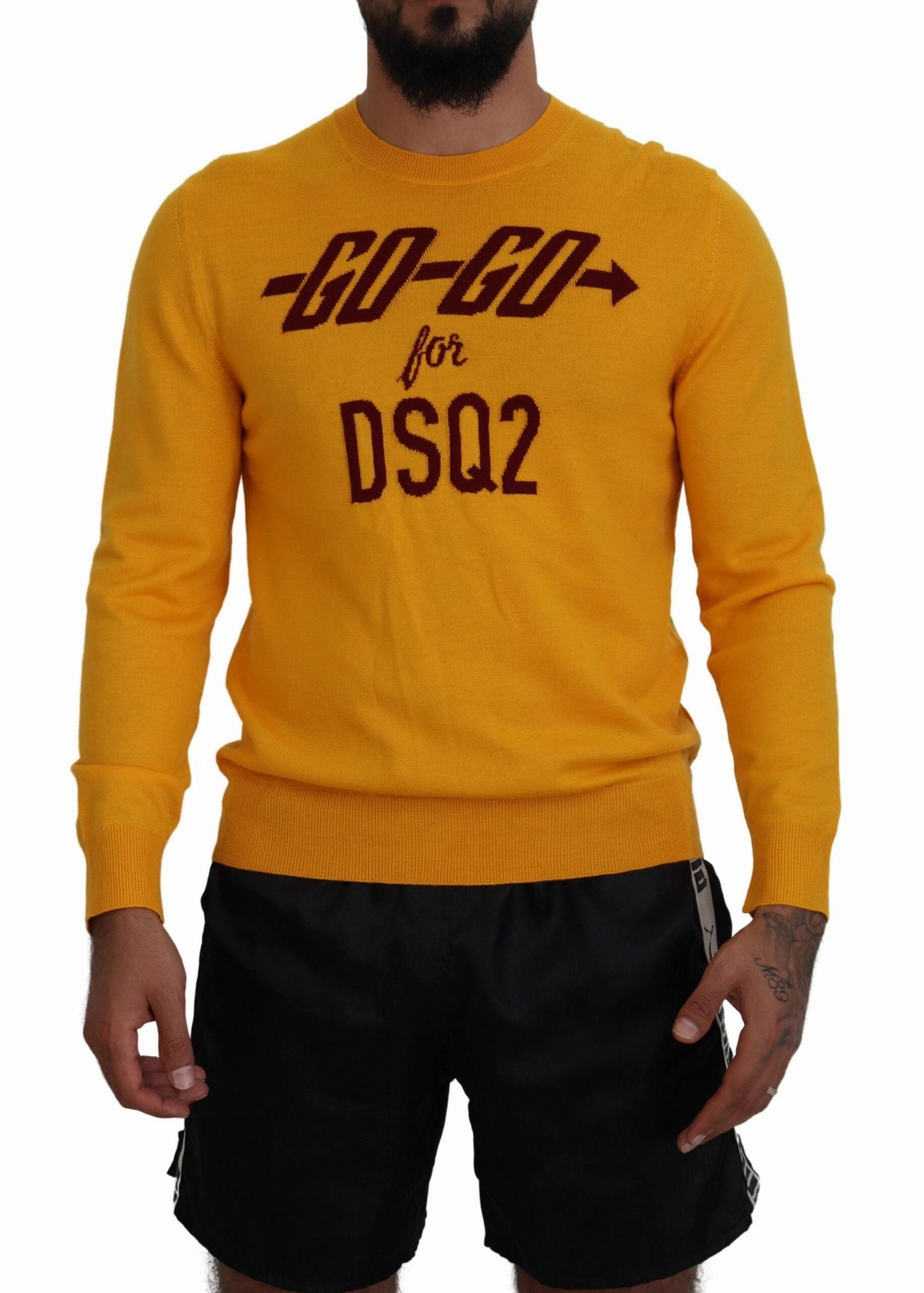 Dsquared2 Wool Long Sleeves Men Pullover Men's Sweater (Pre-Owned)