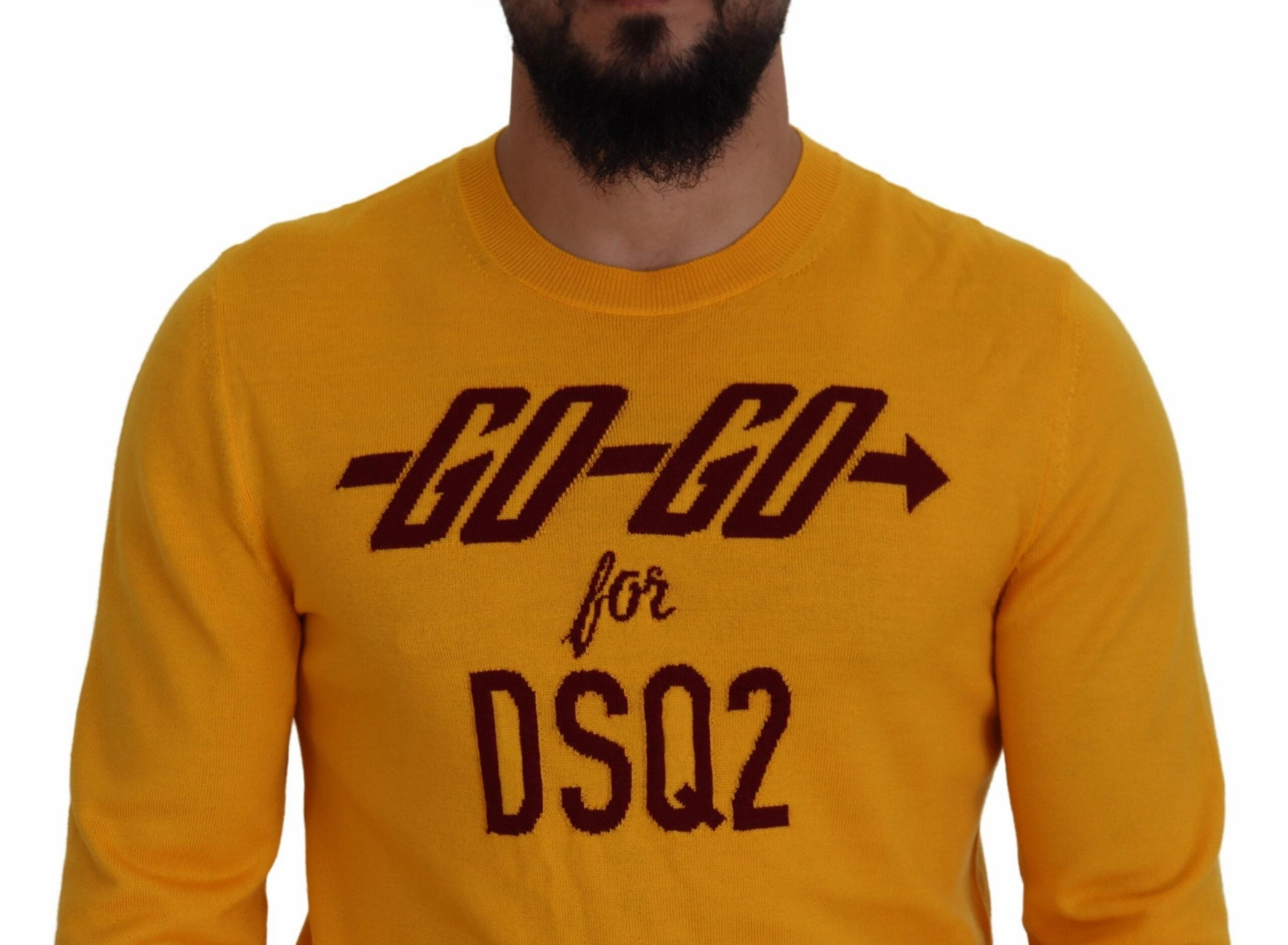 Dsquared2 Wool Long Sleeves Men Pullover Men's Sweater (Pre-Owned)