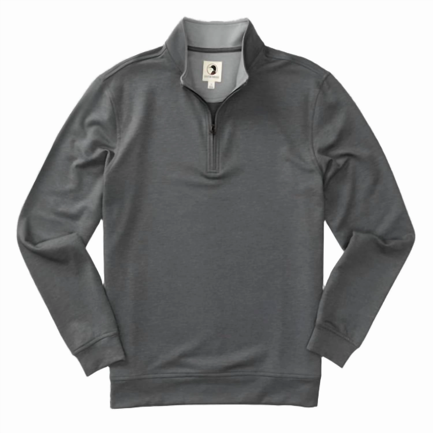 Dunmore 1/4 Zip Long Sleeve Pullover In Magnet Grey Heather