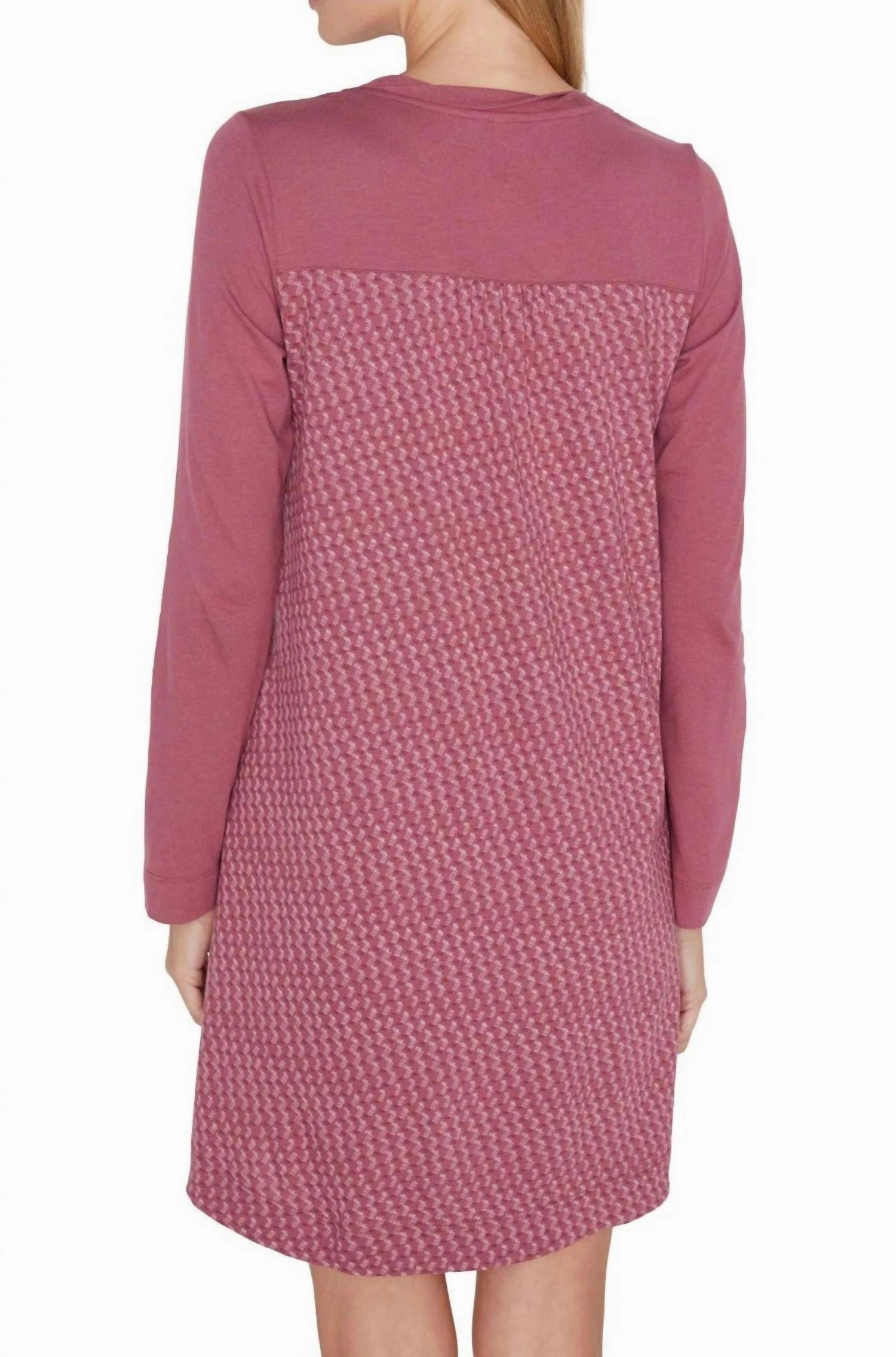 Elyse Long Sleeve Sleepshirt In Rosewood
