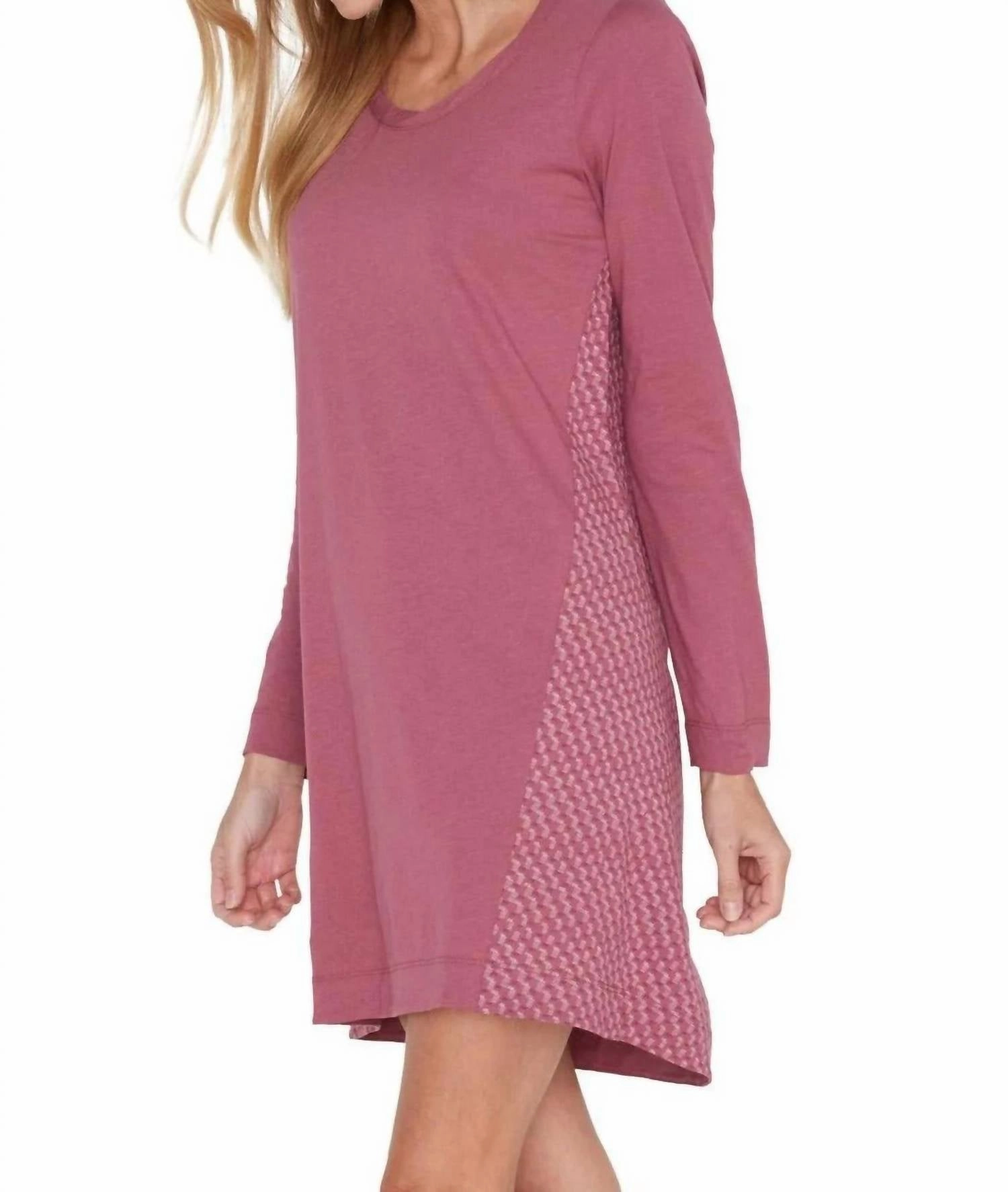Elyse Long Sleeve Sleepshirt In Rosewood