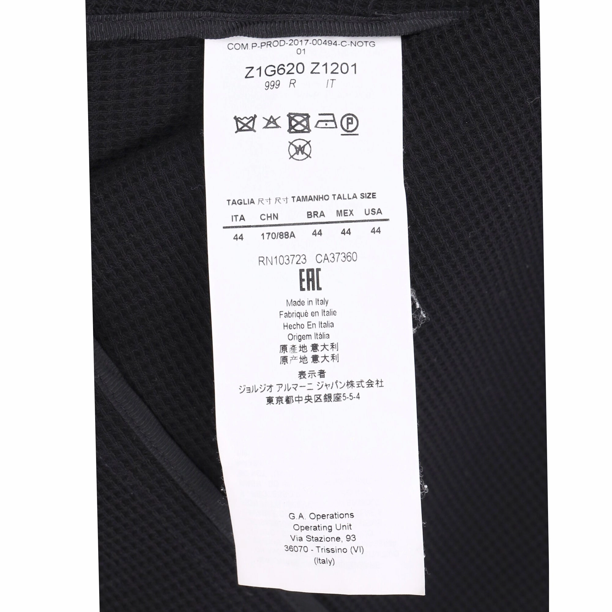 Emporio Armani Single-Breasted Balzer with Pockets in Black Wool