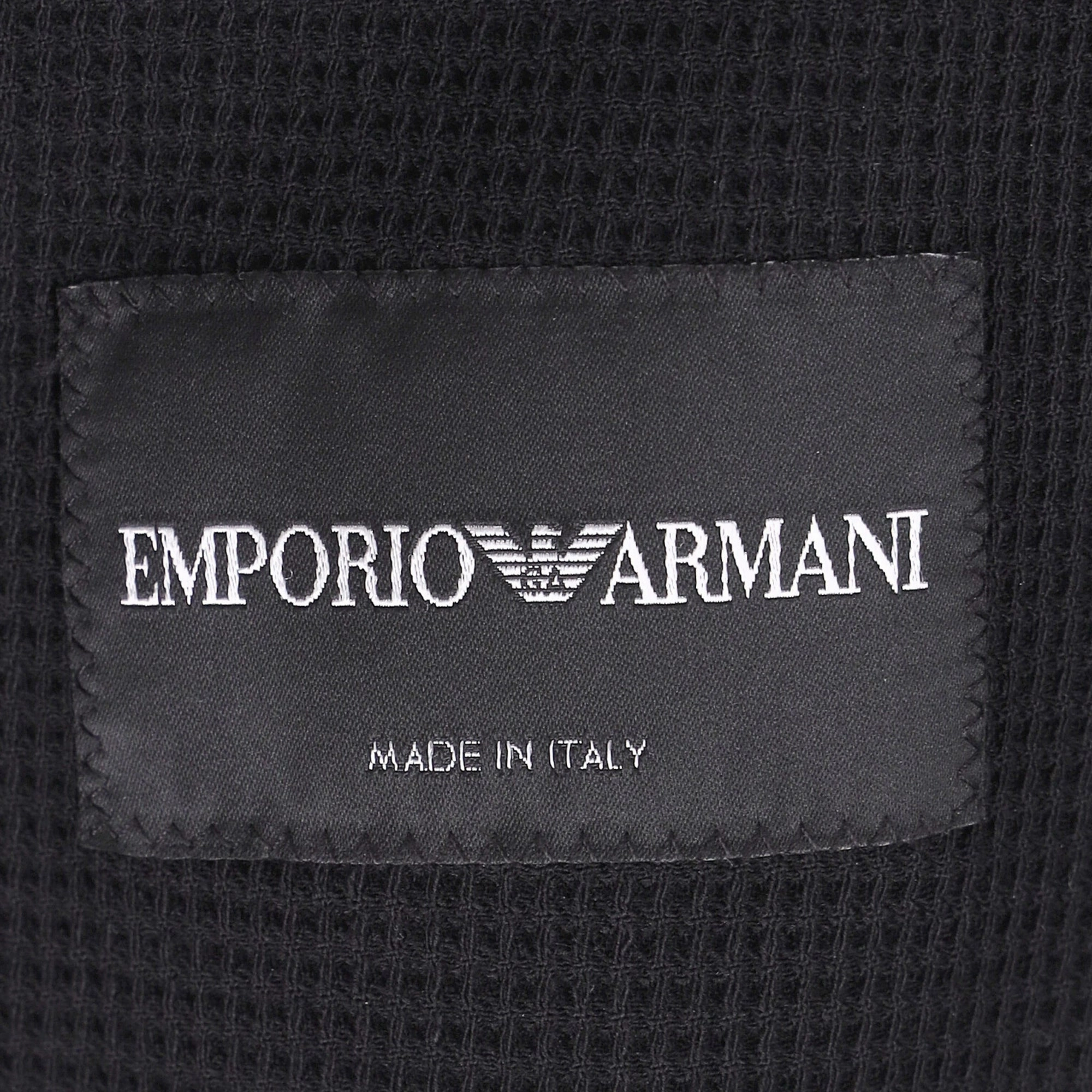 Emporio Armani Single-Breasted Balzer with Pockets in Black Wool