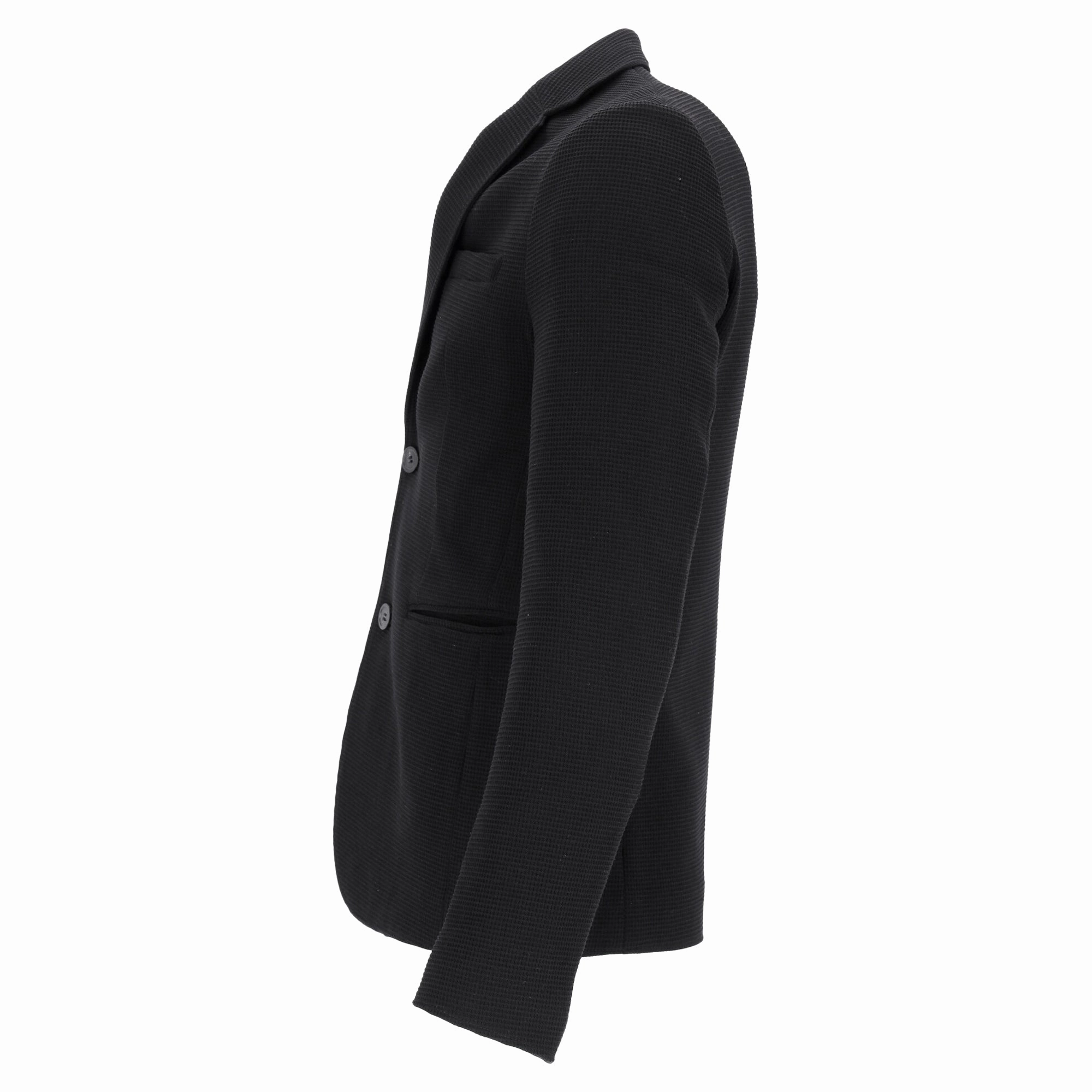 Emporio Armani Single-Breasted Balzer with Pockets in Black Wool