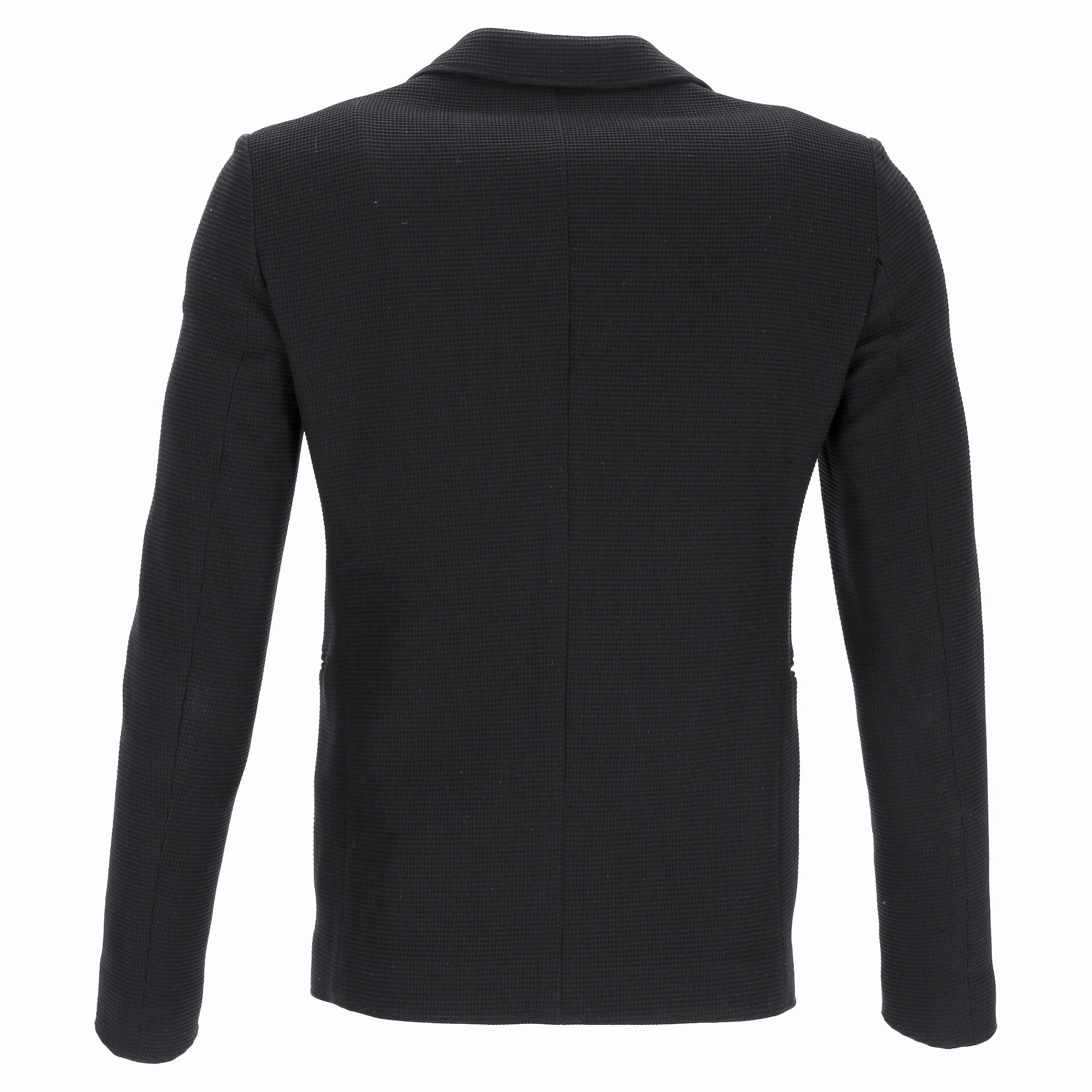 Emporio Armani Single-Breasted Balzer with Pockets in Black Wool