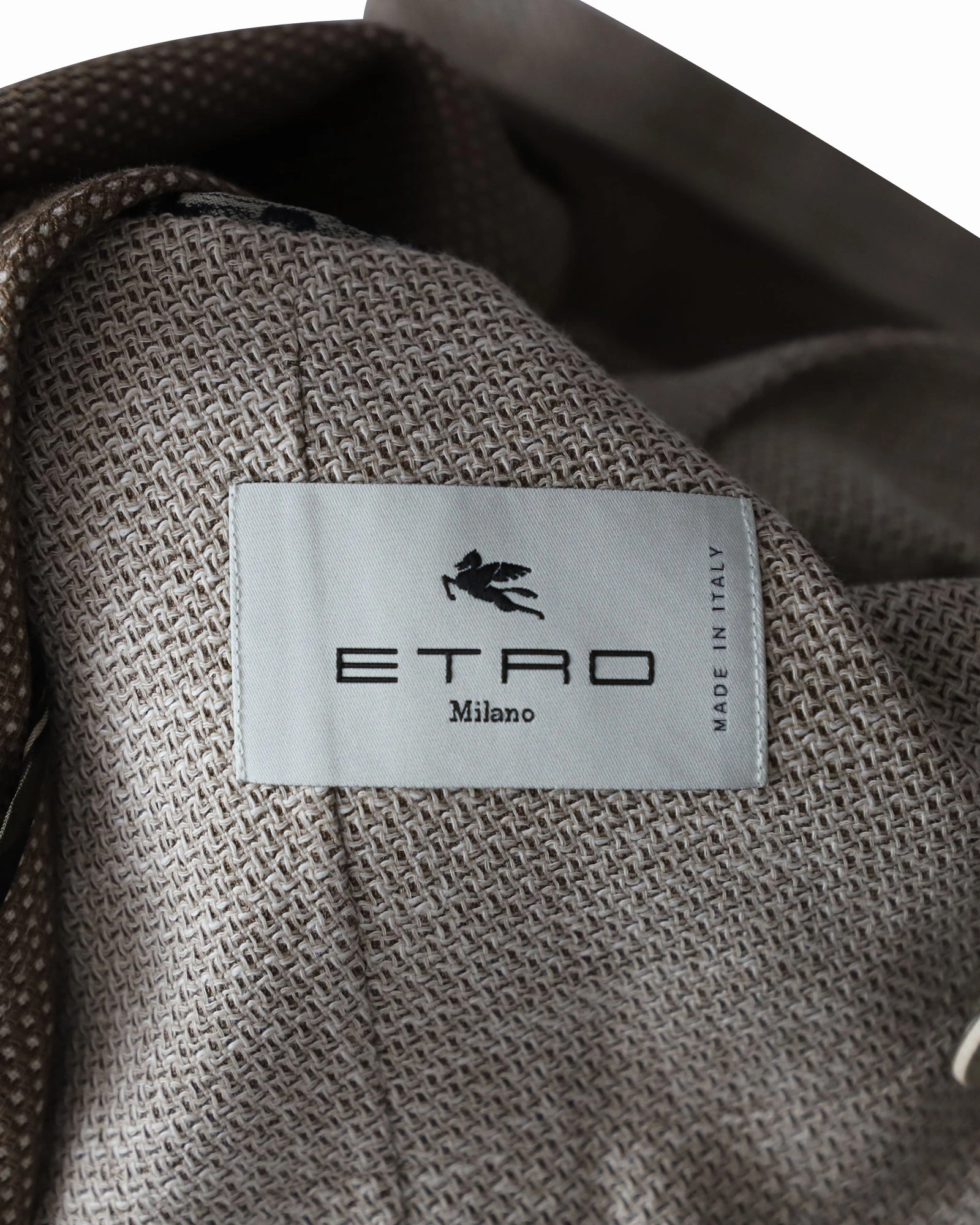 Etro Textured Double-Breasted Blazer in Brown Cotton
