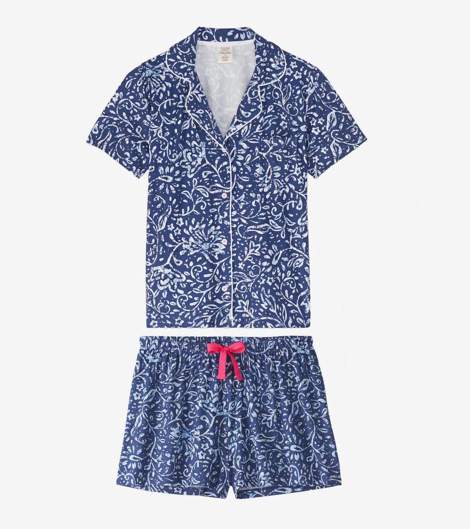 Everyday Short Pajama Set In Batik Flowers