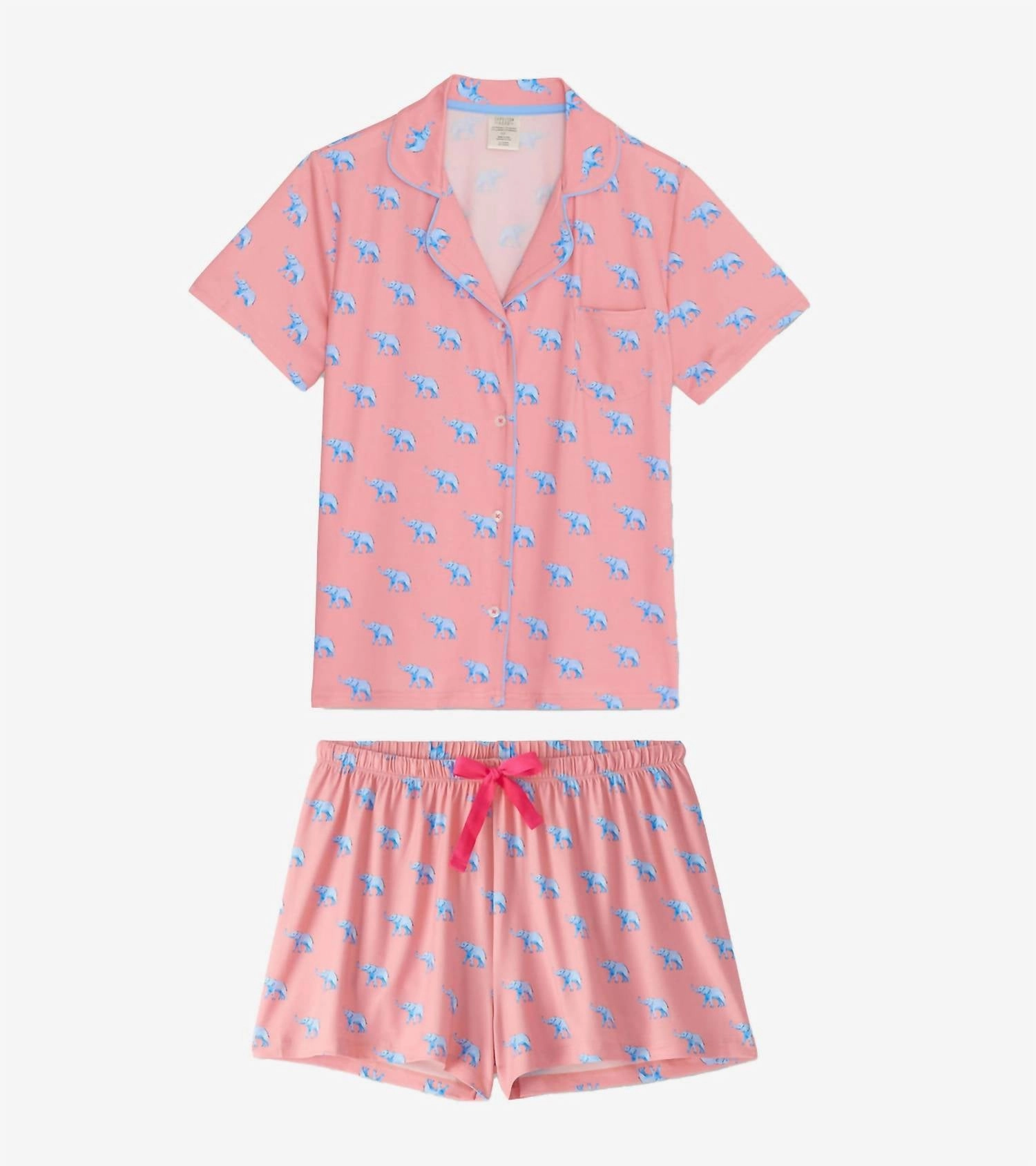 Everyday Short Pajama Set In Elephantastic