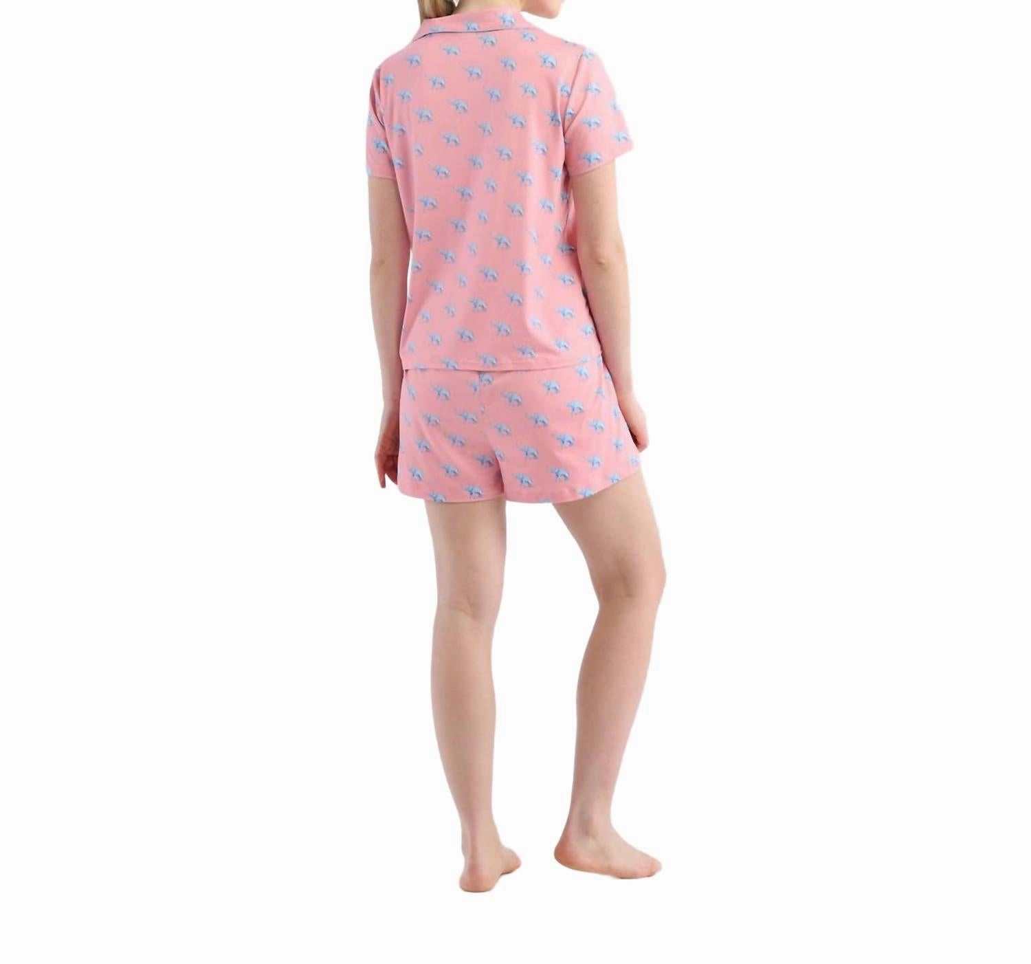 Everyday Short Pajama Set In Elephantastic