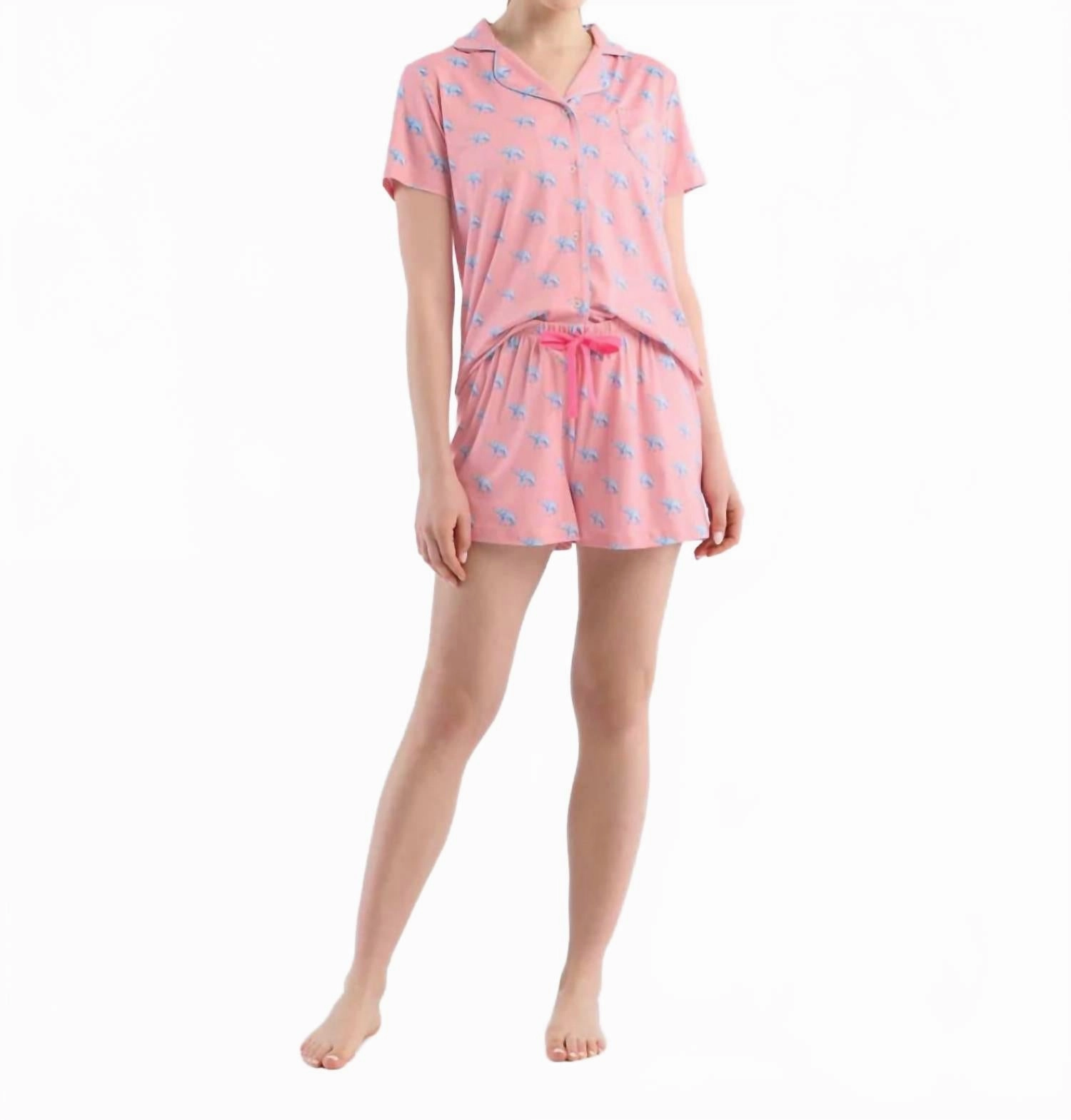 Everyday Short Pajama Set In Elephantastic