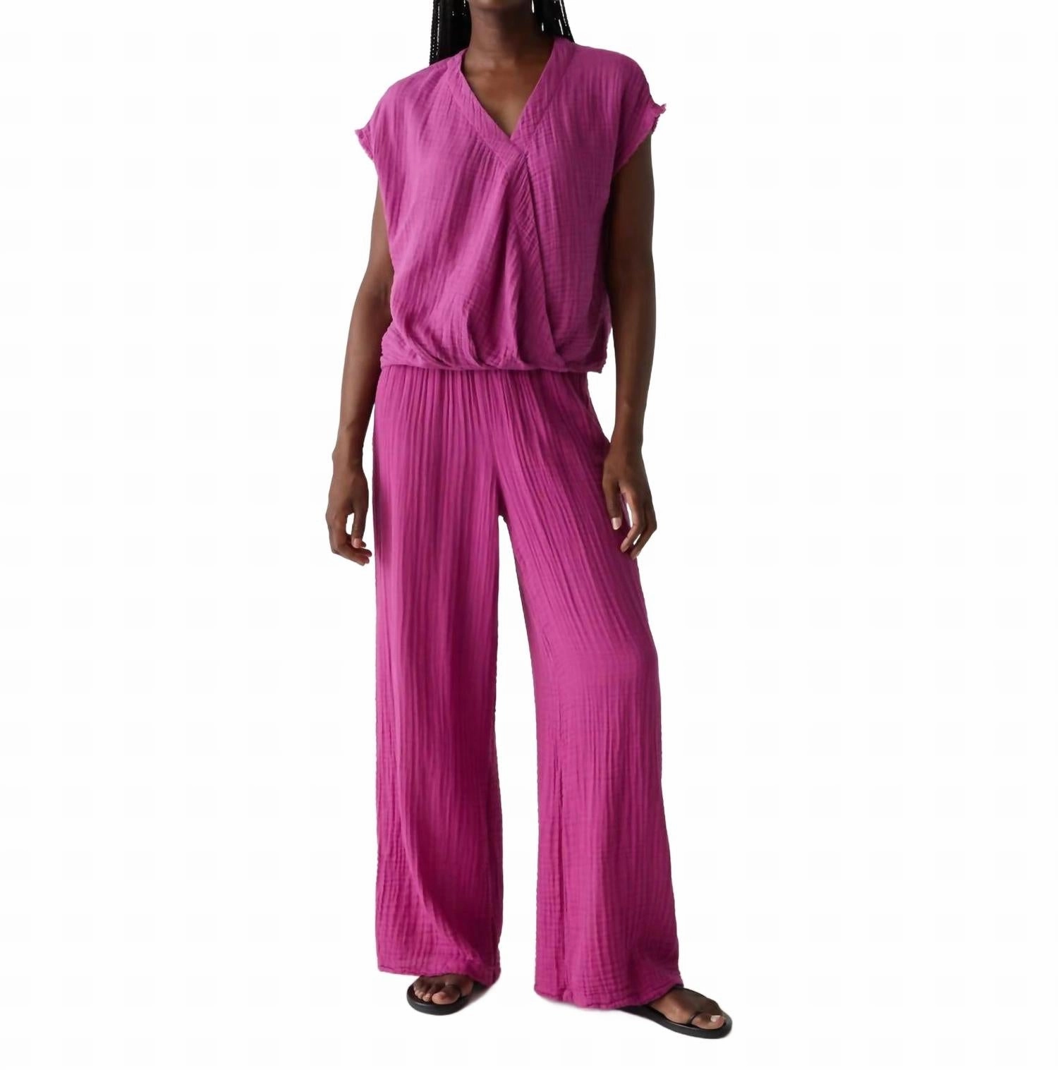 Evie Gauze Surplice Top In Ultraviolet