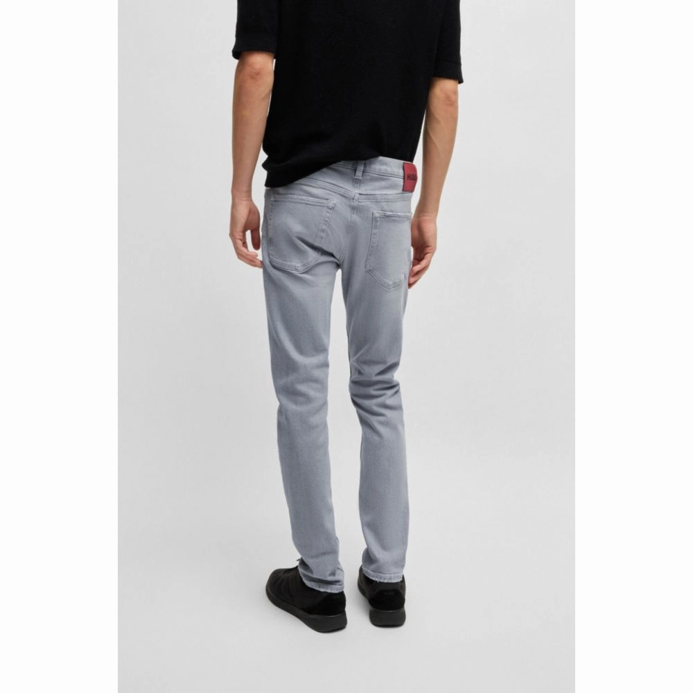 Extra-slim-fit jeans in silver-gray stretch denim