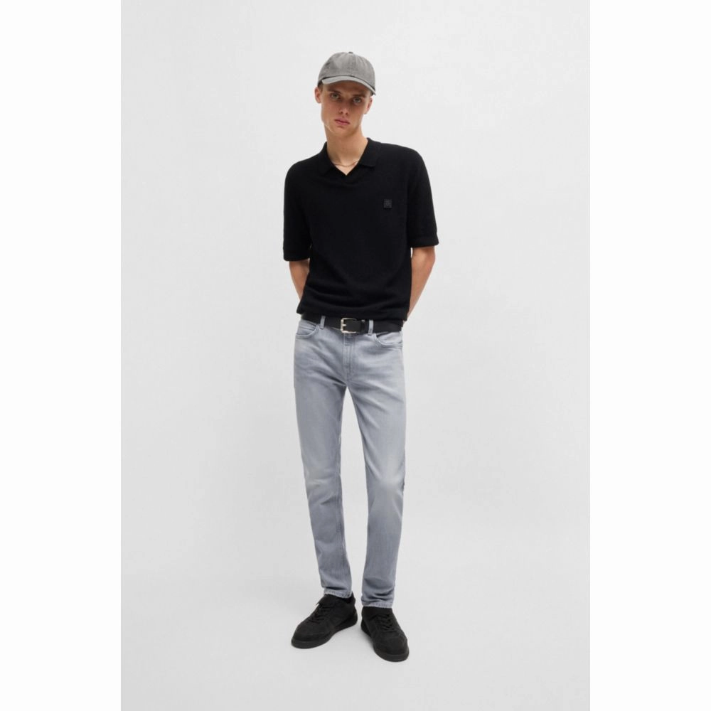 Extra-slim-fit jeans in silver-gray stretch denim
