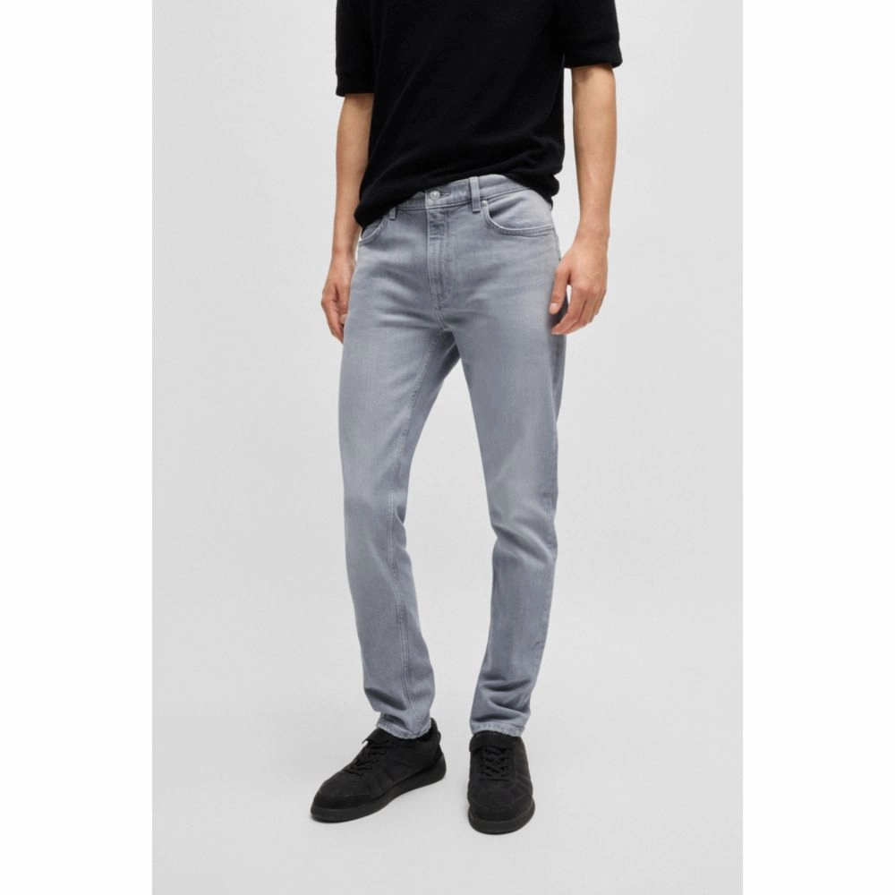 Extra-slim-fit jeans in silver-gray stretch denim