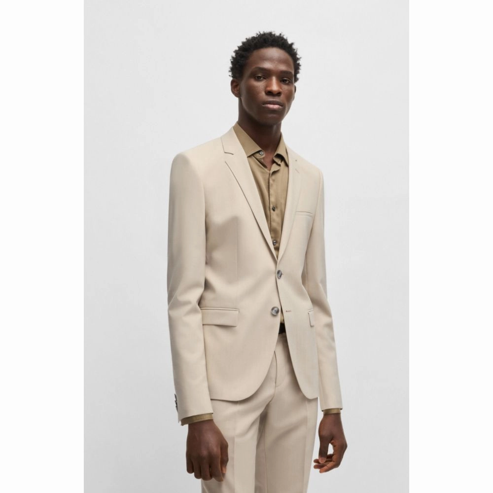 Extra-slim-fit suit in a melange wool blend