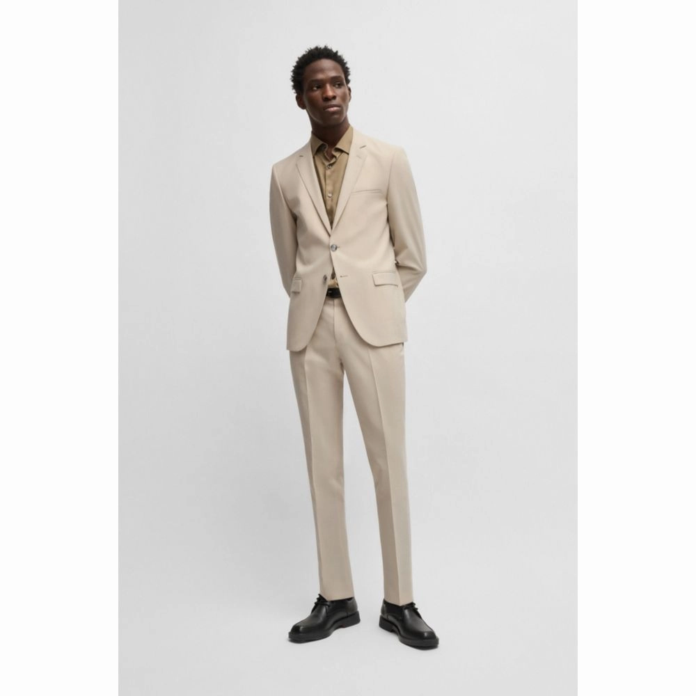 Extra-slim-fit suit in a melange wool blend