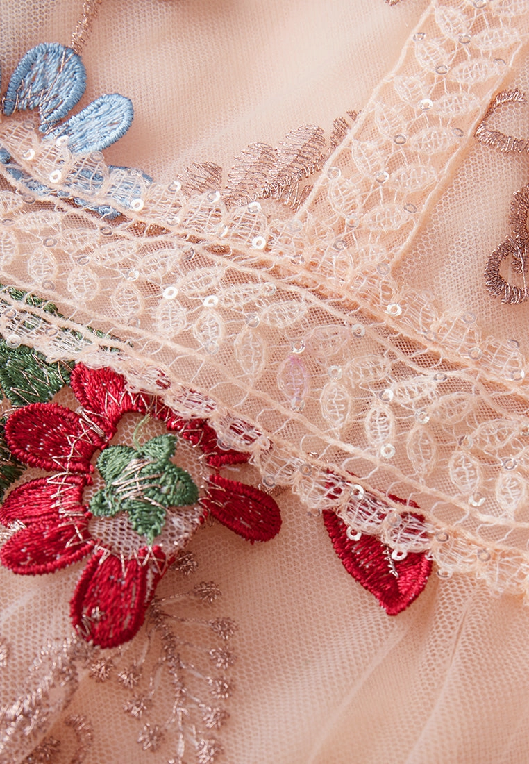 Fairy Tale Embroidered Mesh Dress