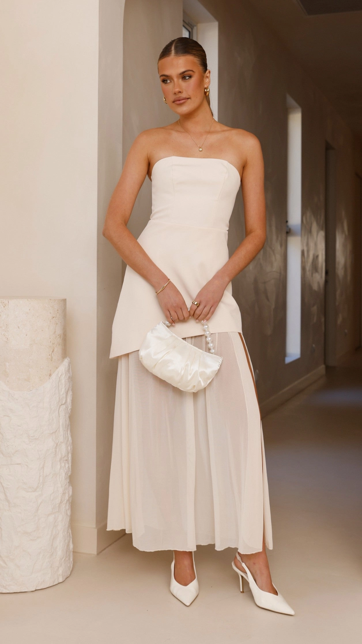 Fenella Asymmetrical Maxi Dress - Butter