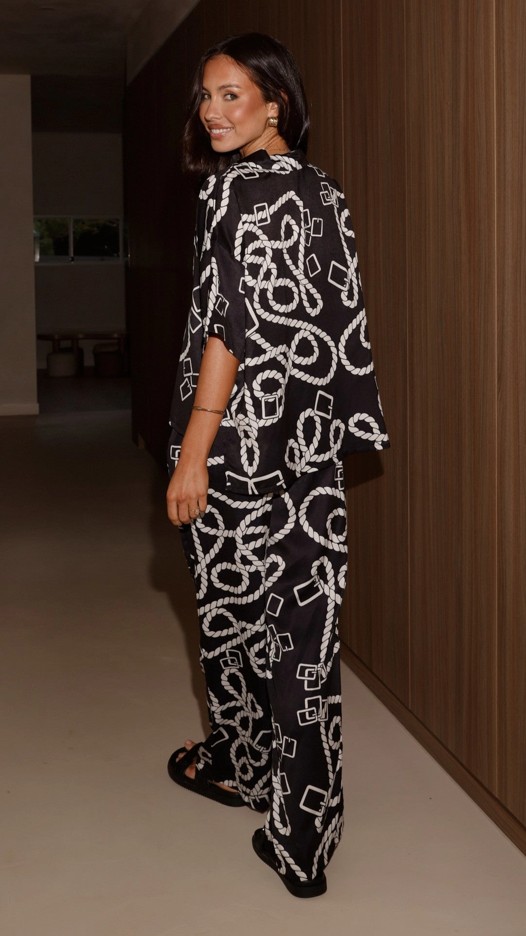 Fergie Pants - Black / White Print