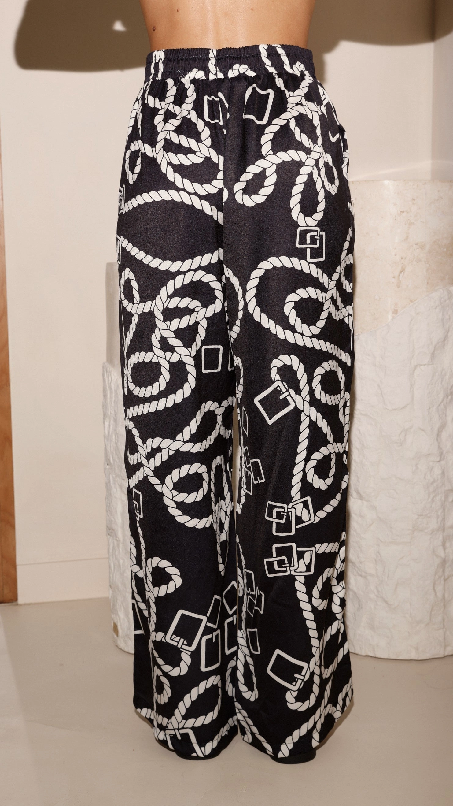 Fergie Pants - Black / White Print