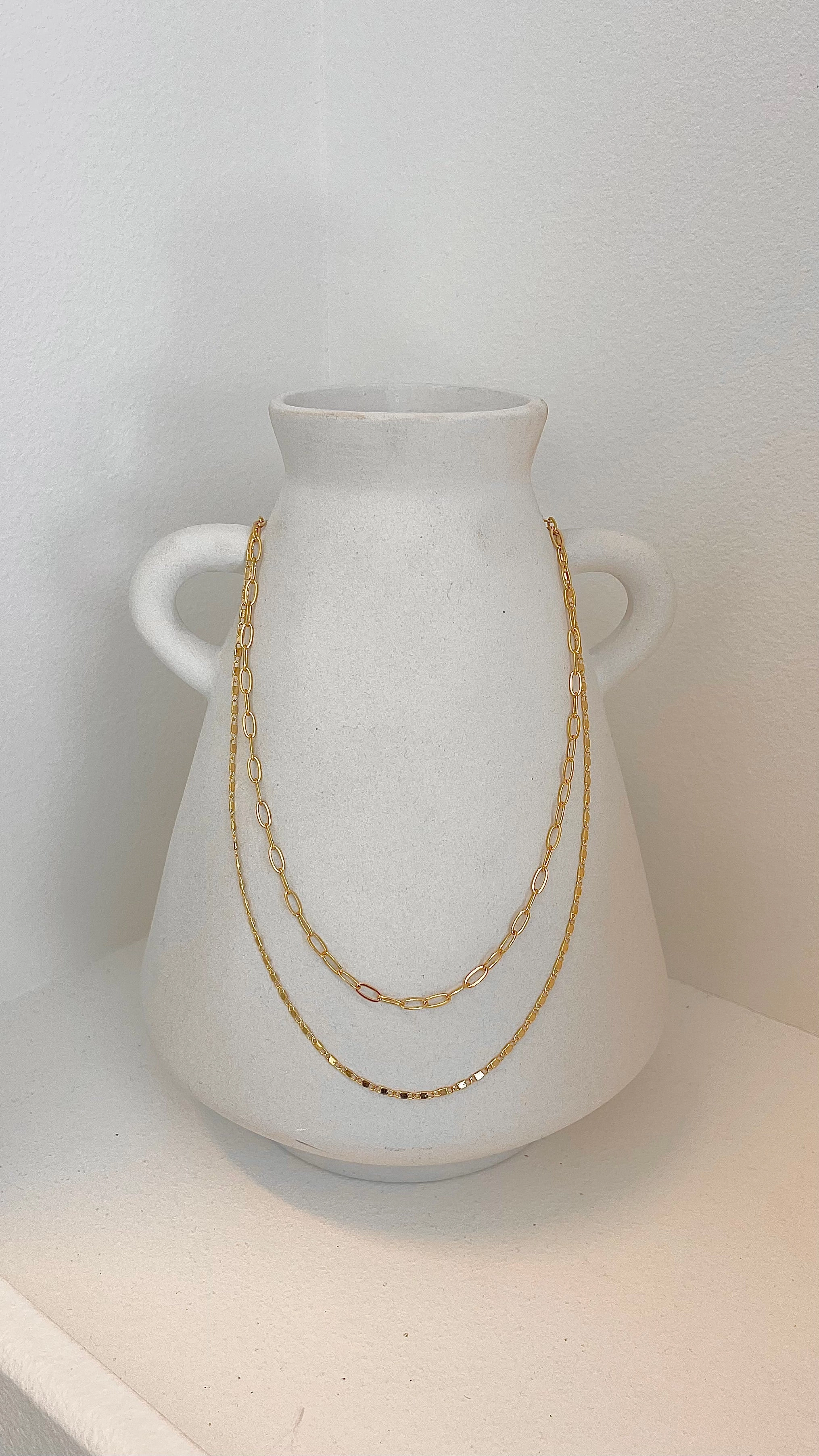 Fine Layered 18K Gold Plated Necklace - Gold