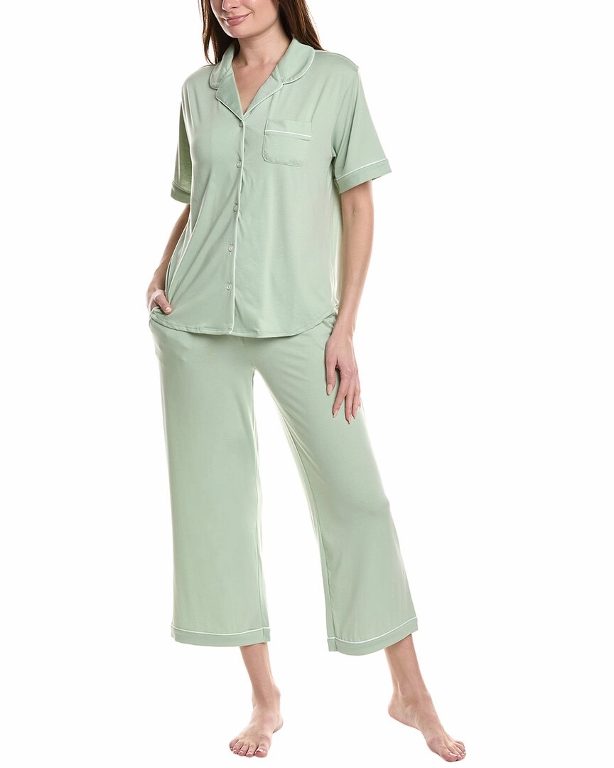 Flora by Flora Nikrooz 2pc Knit Notch Collar Capri Pajama Set