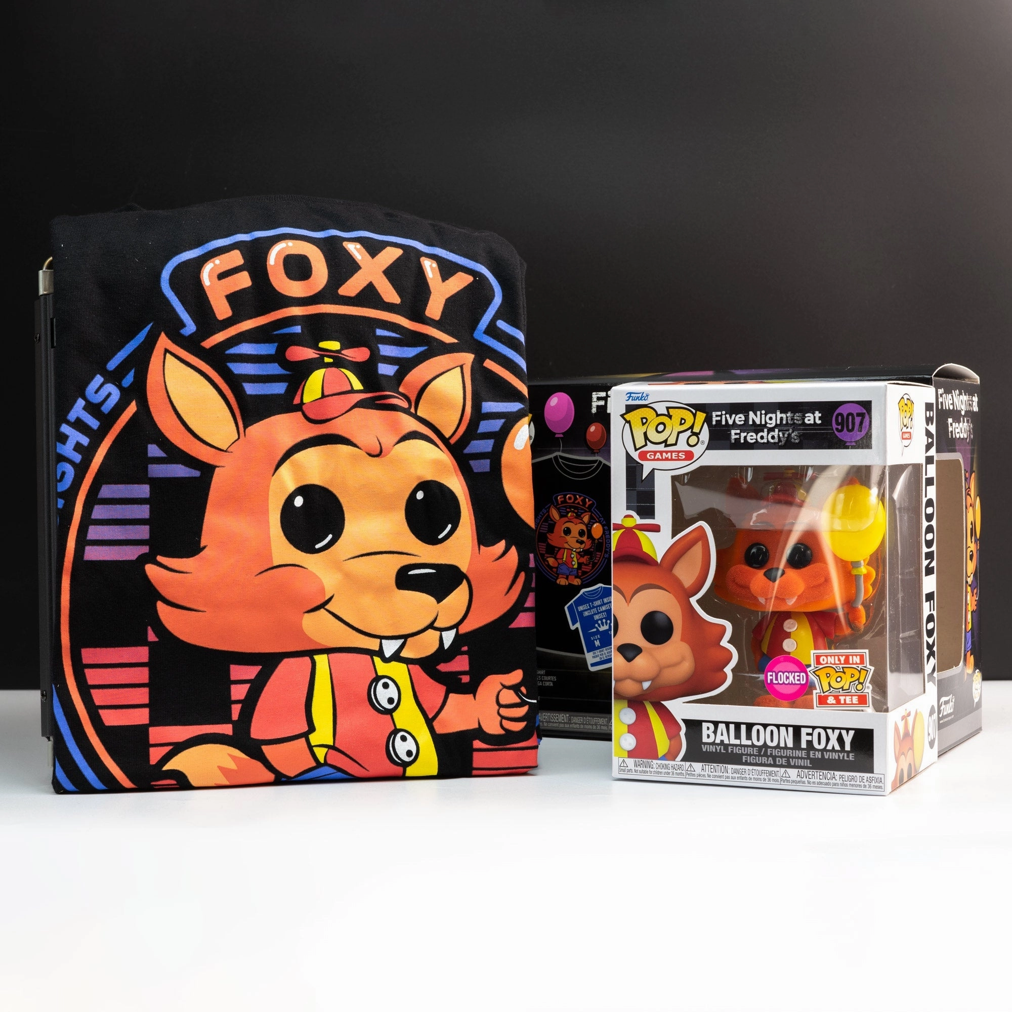 FNAF Balloon Foxy Pop! Vinyl and Tee Set
