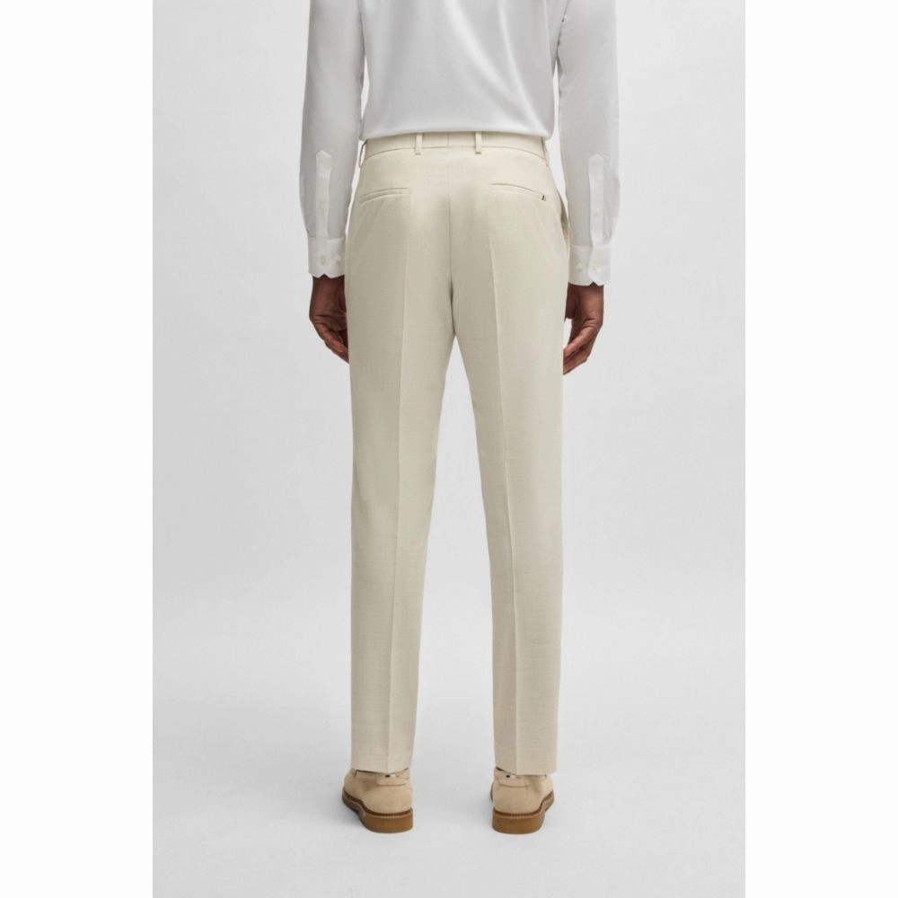Formal trousers in a patterned virgin-wool blend