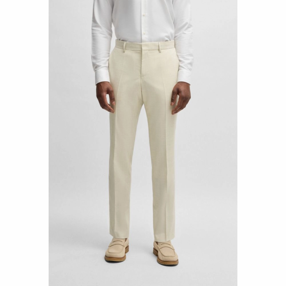 Formal trousers in a patterned virgin-wool blend