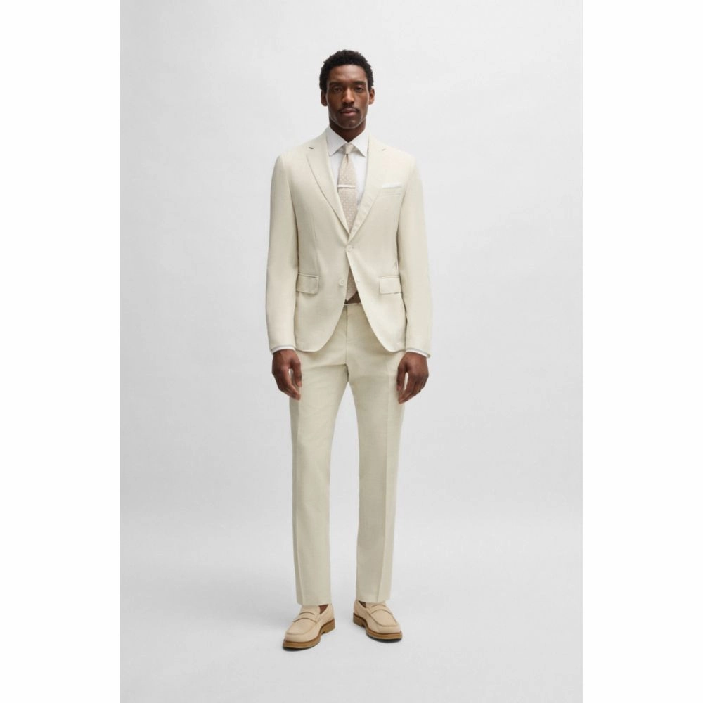 Formal trousers in a patterned virgin-wool blend