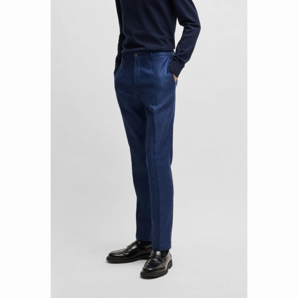 Formal trousers in micro-patterned stretch fabric