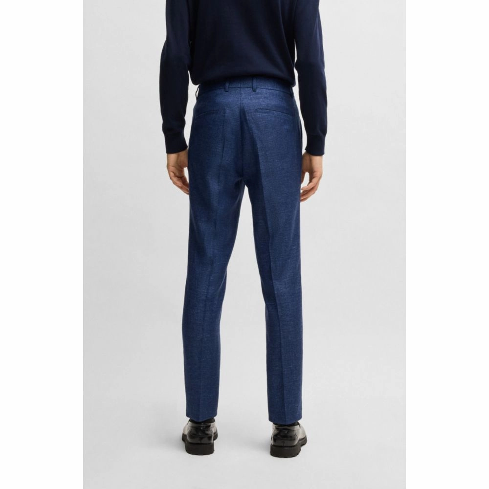 Formal trousers in micro-patterned stretch fabric