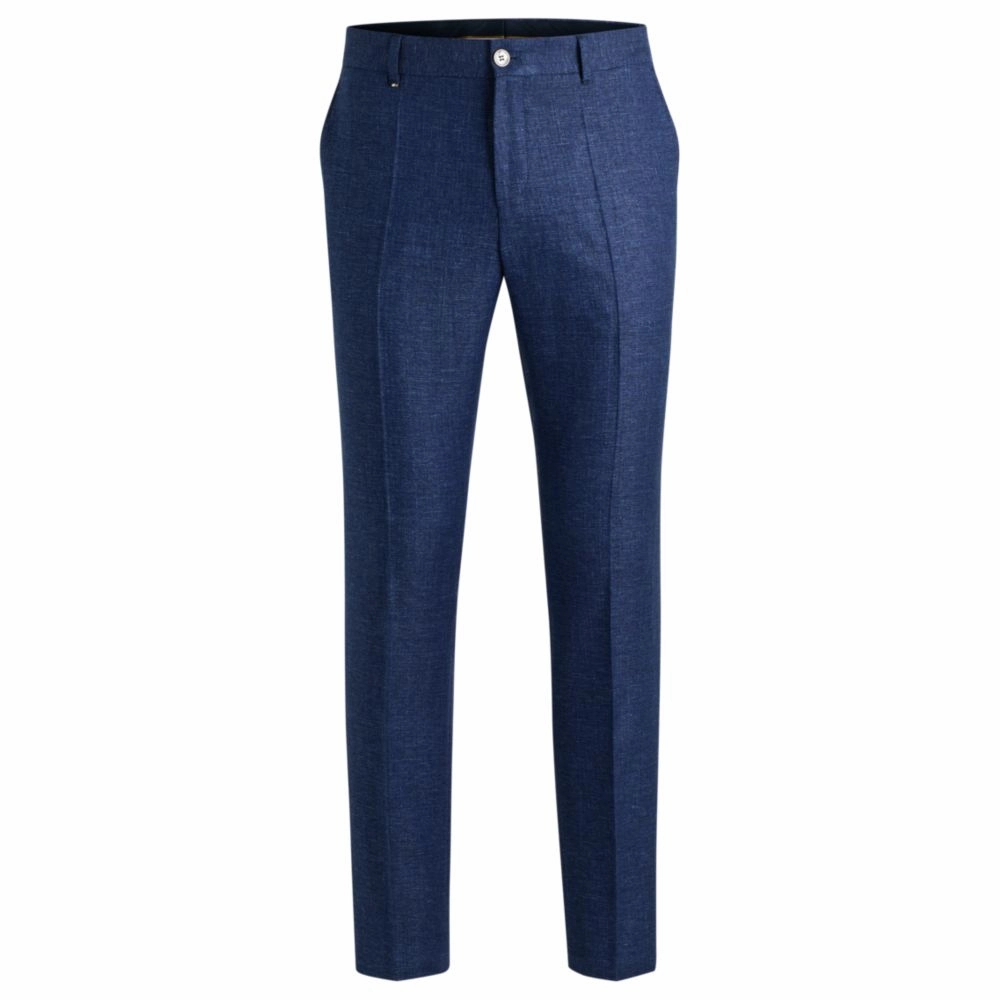Formal trousers in micro-patterned stretch fabric